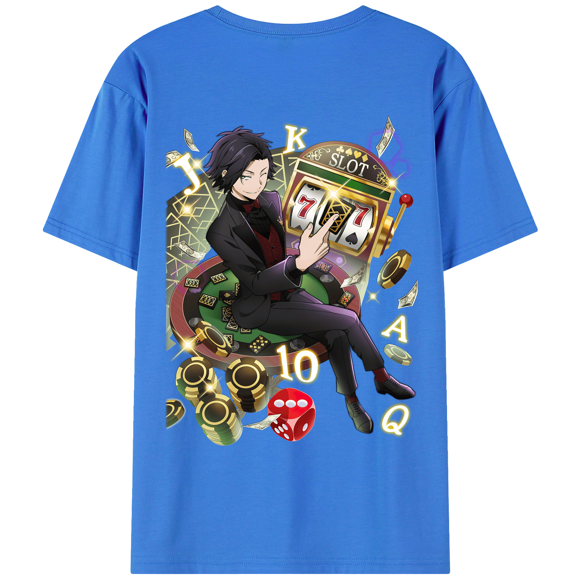 （画像用） 文豪ストレイドッグス Bungo Stray Dogs 綿100％ メンズ半袖Tシャツ（バックプリント） 通気性