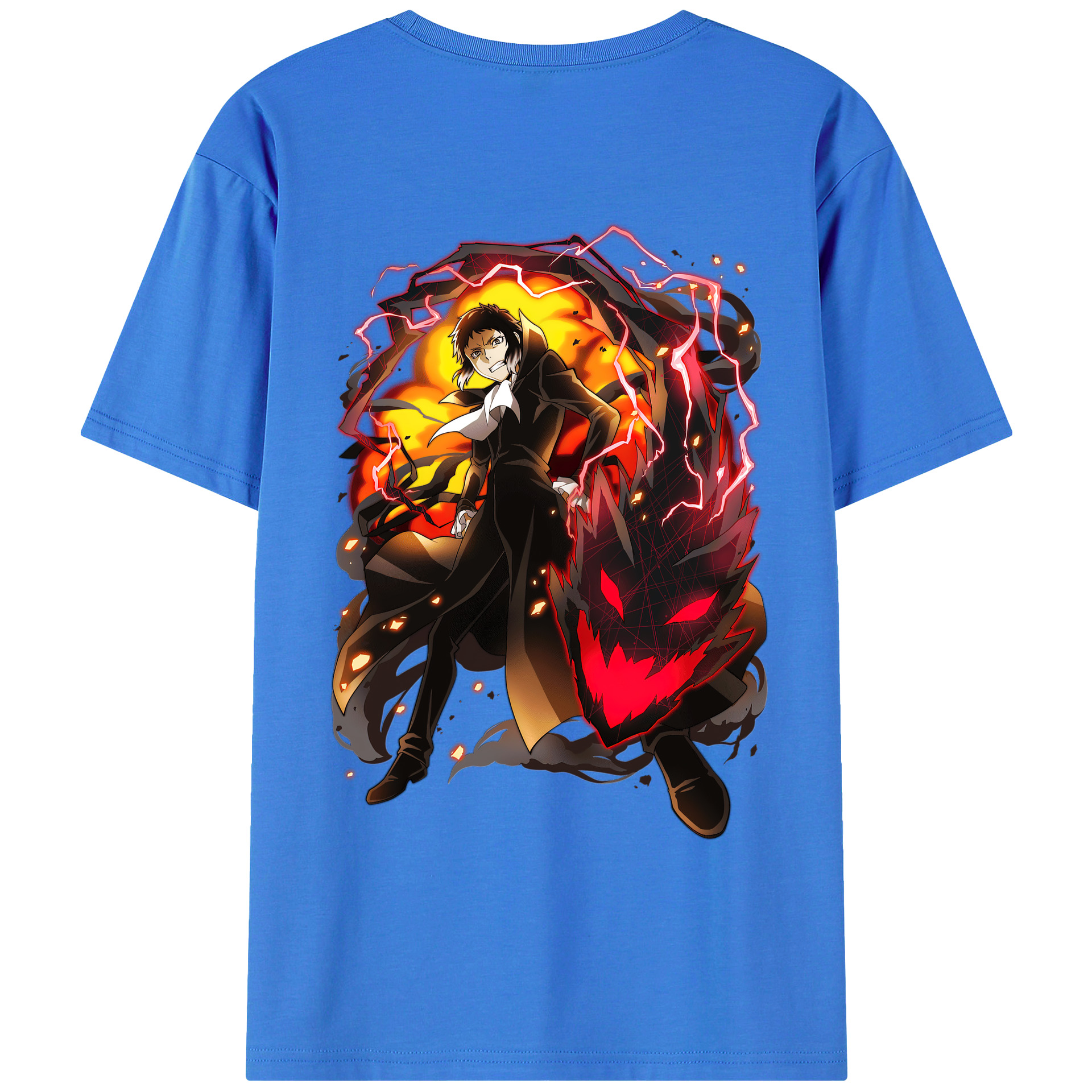 （画像用） 文豪ストレイドッグス Bungo Stray Dogs 綿100％ メンズ半袖Tシャツ（バックプリント） 通気性