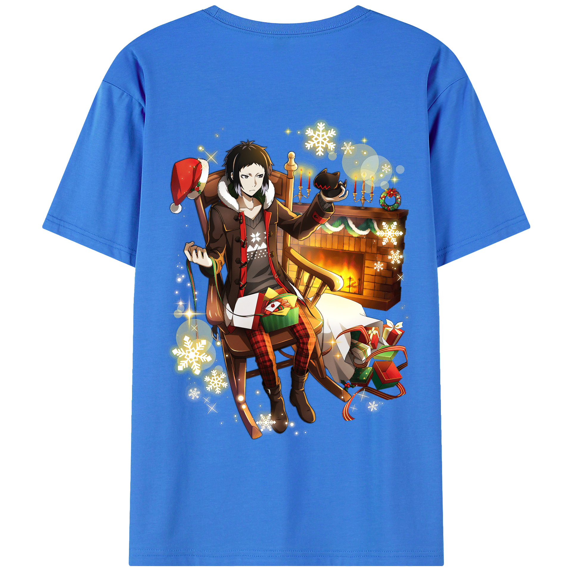 （画像用） 文豪ストレイドッグス Bungo Stray Dogs 綿100％ メンズ半袖Tシャツ（バックプリント） 通気性