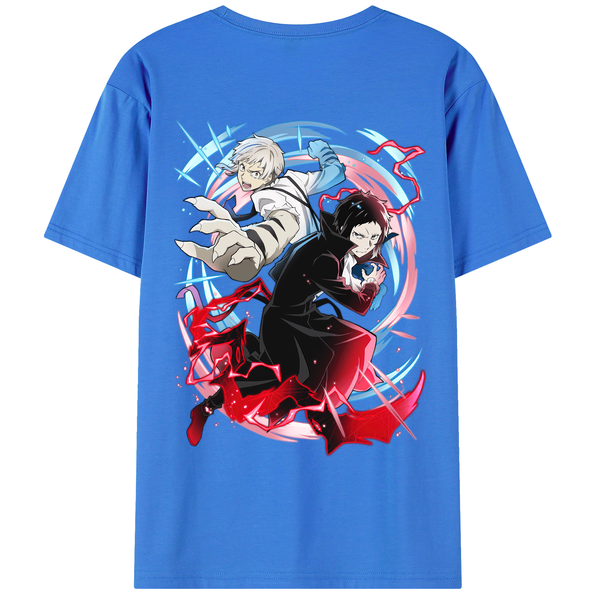 （画像用） 文豪ストレイドッグス Bungo Stray Dogs 綿100％ メンズ半袖Tシャツ（バックプリント） 通気性