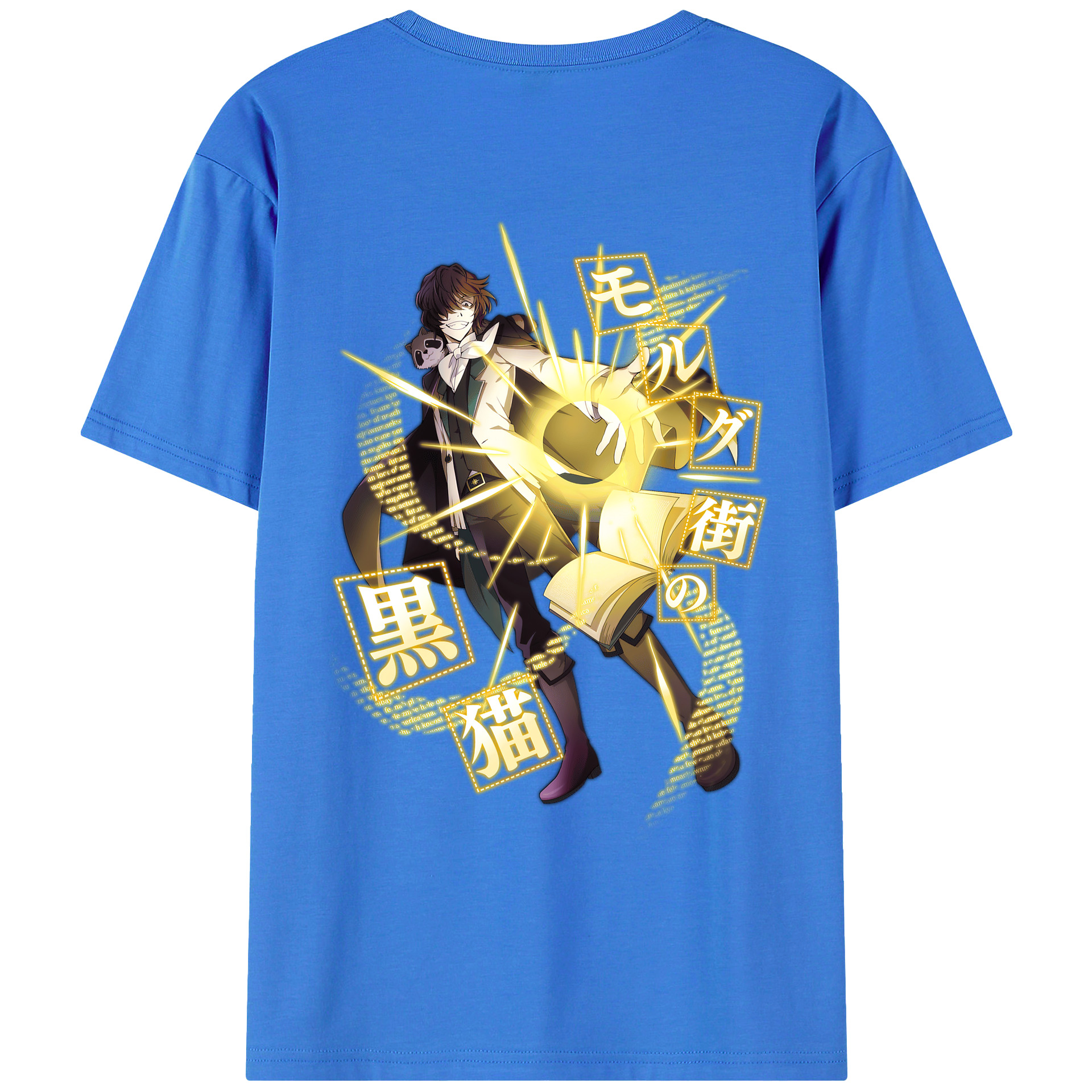 文豪ストレイドッグス Bungo Stray Dogs 綿100％ メンズ半袖Tシャツ（バックプリント） 通気性