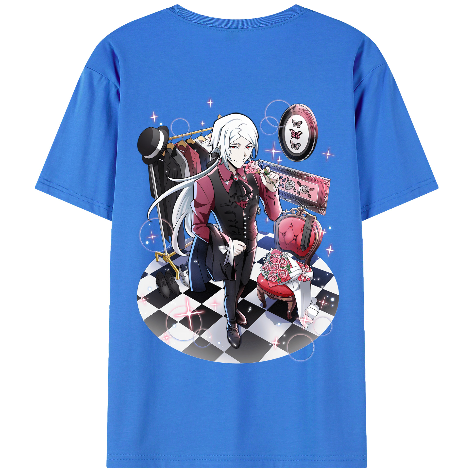 （画像用） 文豪ストレイドッグス Bungo Stray Dogs 綿100％ メンズ半袖Tシャツ（バックプリント） 通気性