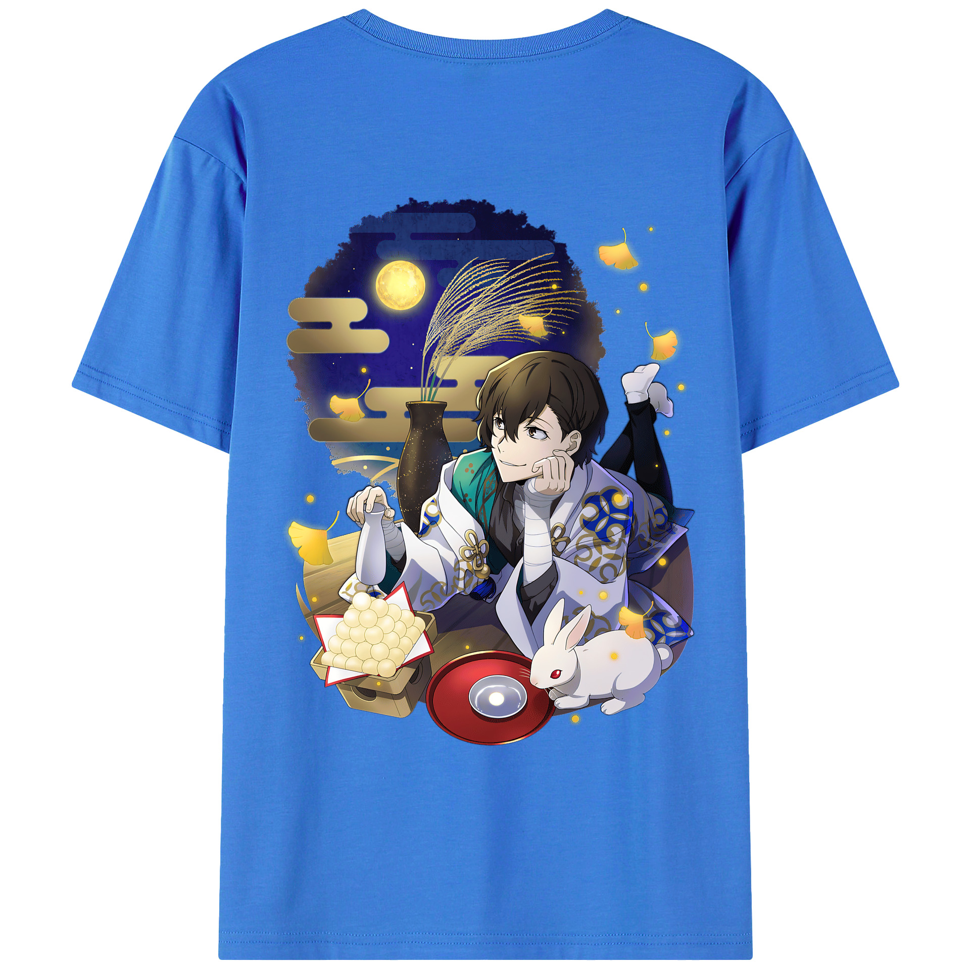 （画像用） 文豪ストレイドッグス Bungo Stray Dogs 綿100％ メンズ半袖Tシャツ（バックプリント） 通気性