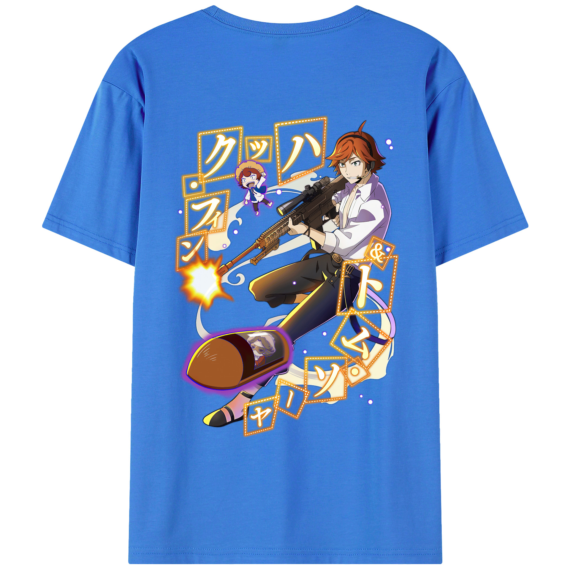 （画像用） 文豪ストレイドッグス Bungo Stray Dogs 綿100％ メンズ半袖Tシャツ（バックプリント） 通気性