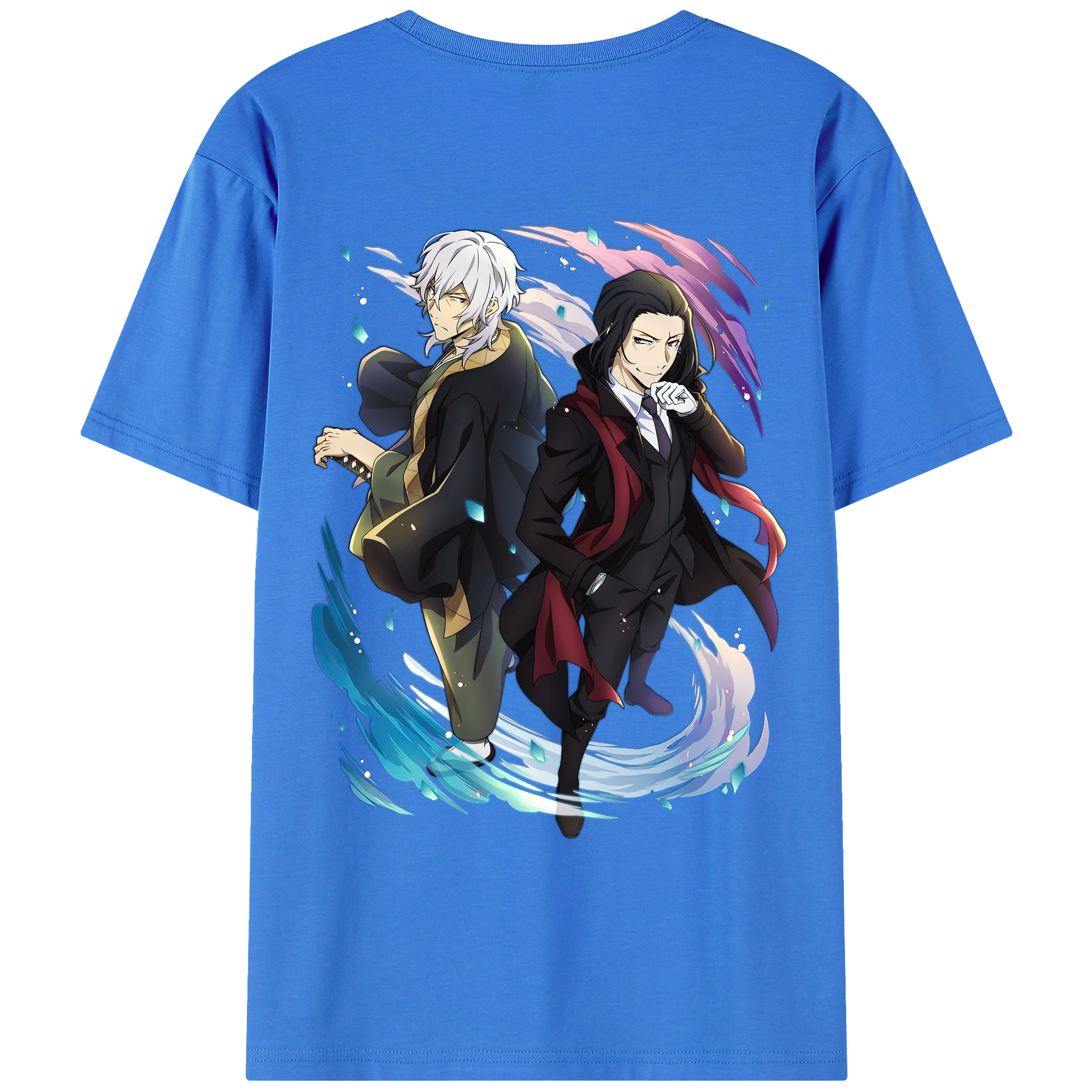 文豪ストレイドッグス Bungo Stray Dogs 綿100％ メンズ半袖Tシャツ（バックプリント） 通気性