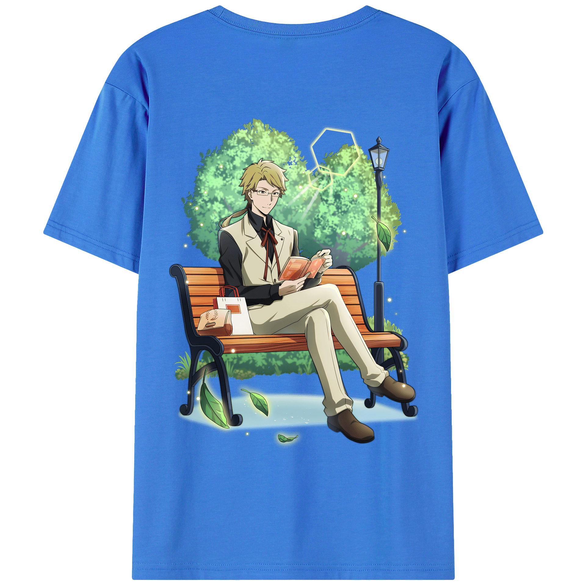 （画像用） 文豪ストレイドッグス Bungo Stray Dogs 綿100％ メンズ半袖Tシャツ（バックプリント） 通気性