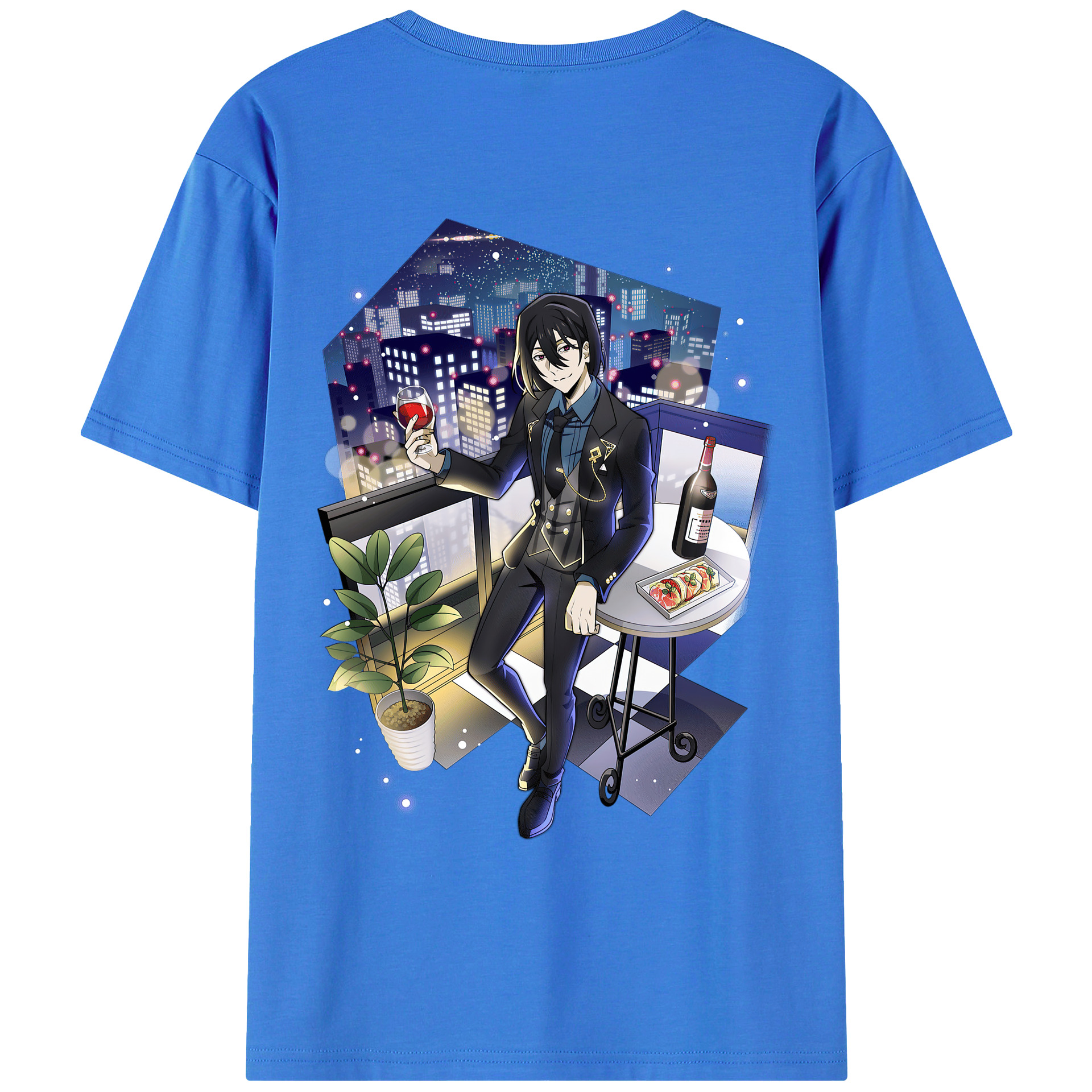 （画像用） 文豪ストレイドッグス Bungo Stray Dogs 綿100％ メンズ半袖Tシャツ（バックプリント） 通気性