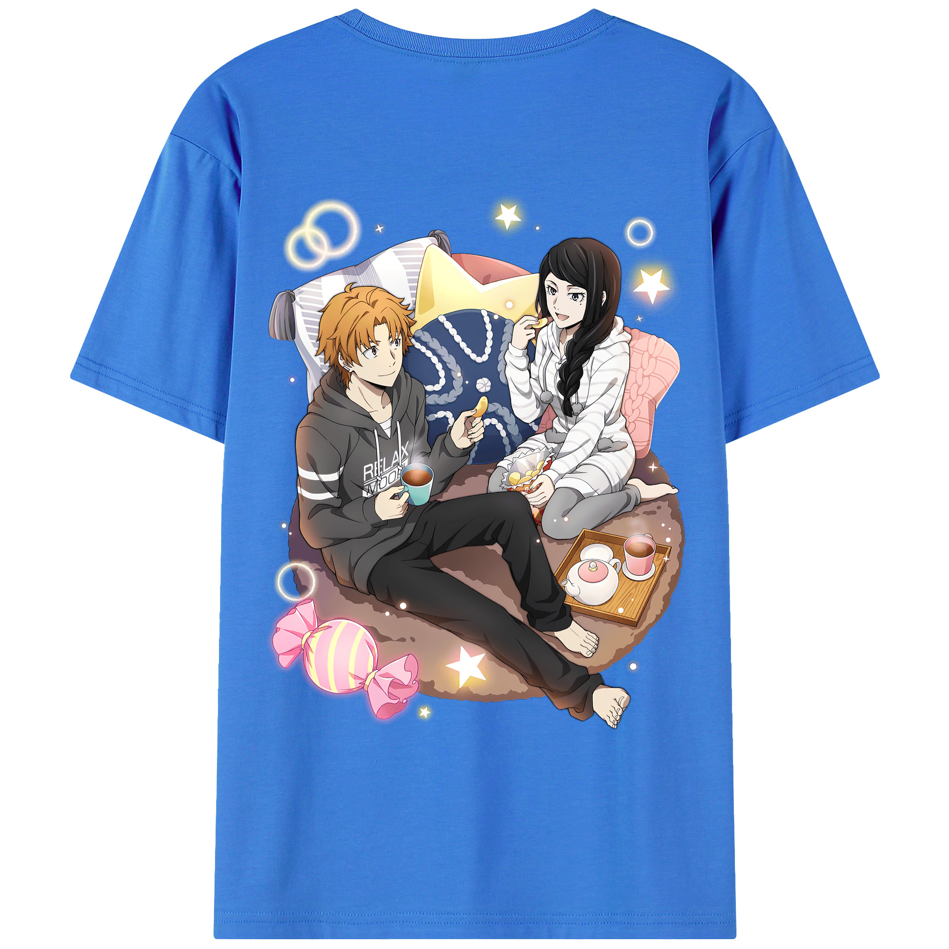 （画像用） 文豪ストレイドッグス Bungo Stray Dogs 綿100％ メンズ半袖Tシャツ（バックプリント） 通気性