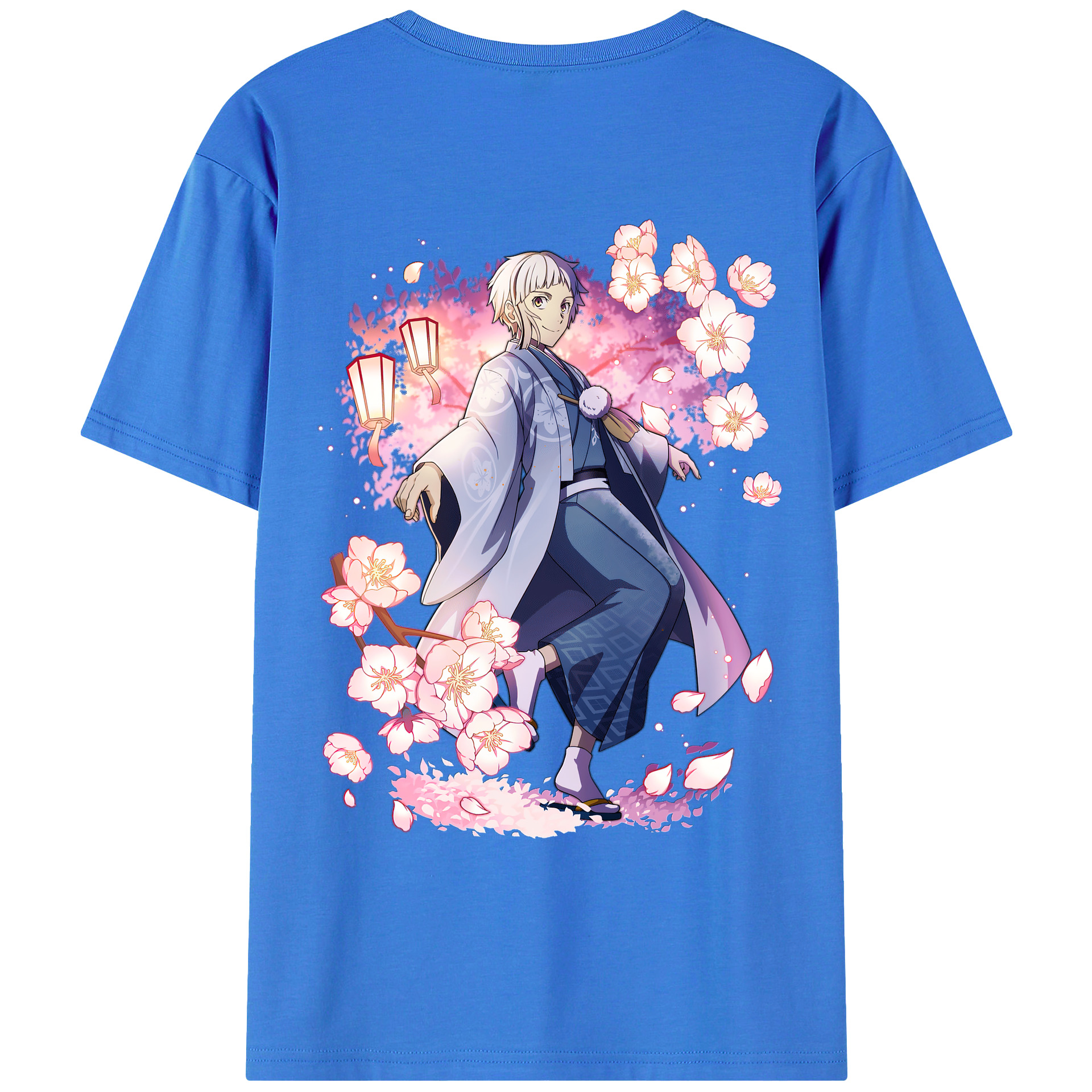 （画像用） 文豪ストレイドッグス Bungo Stray Dogs 綿100％ メンズ半袖Tシャツ（バックプリント） 通気性