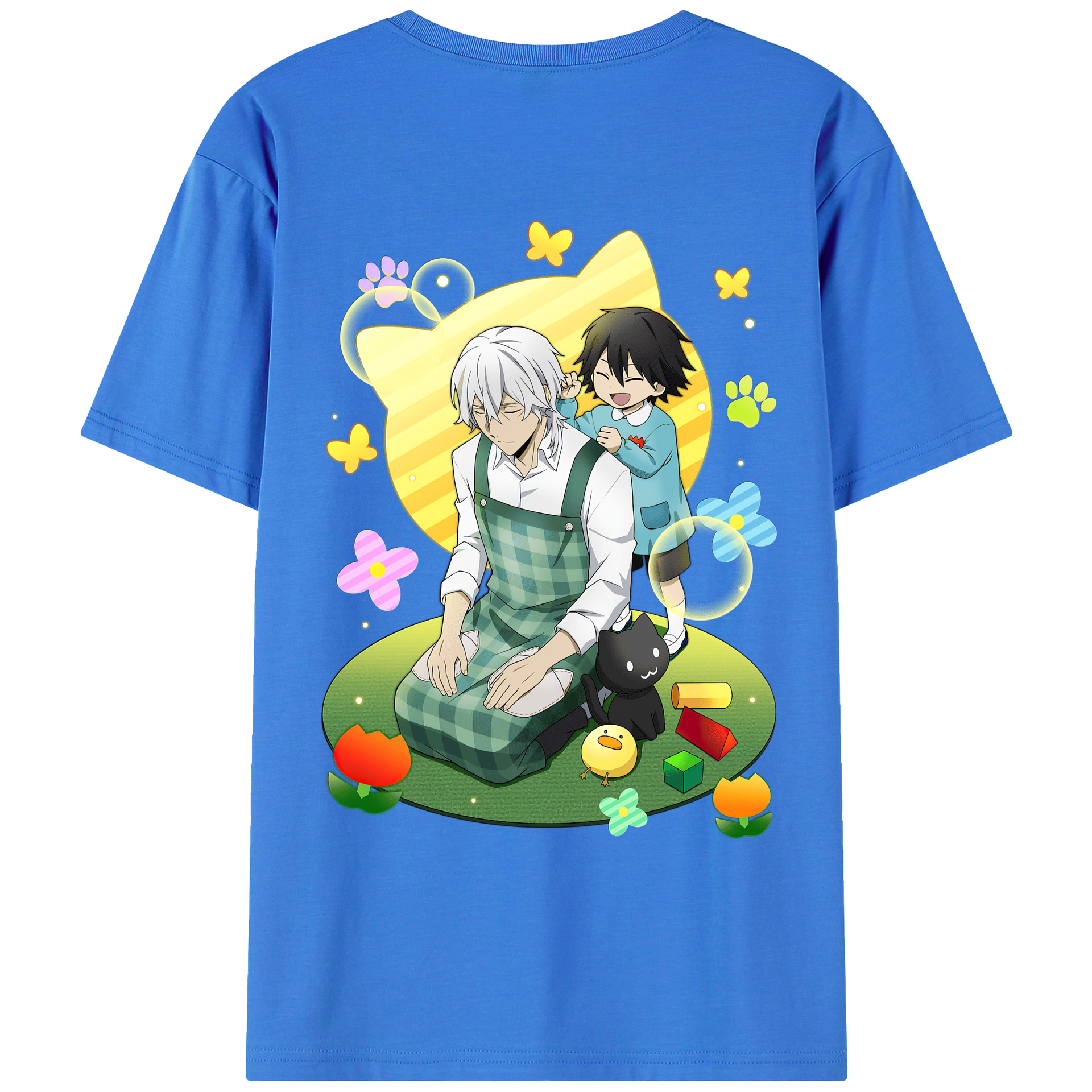 （画像用） 文豪ストレイドッグス Bungo Stray Dogs 綿100％ メンズ半袖Tシャツ（バックプリント） 通気性