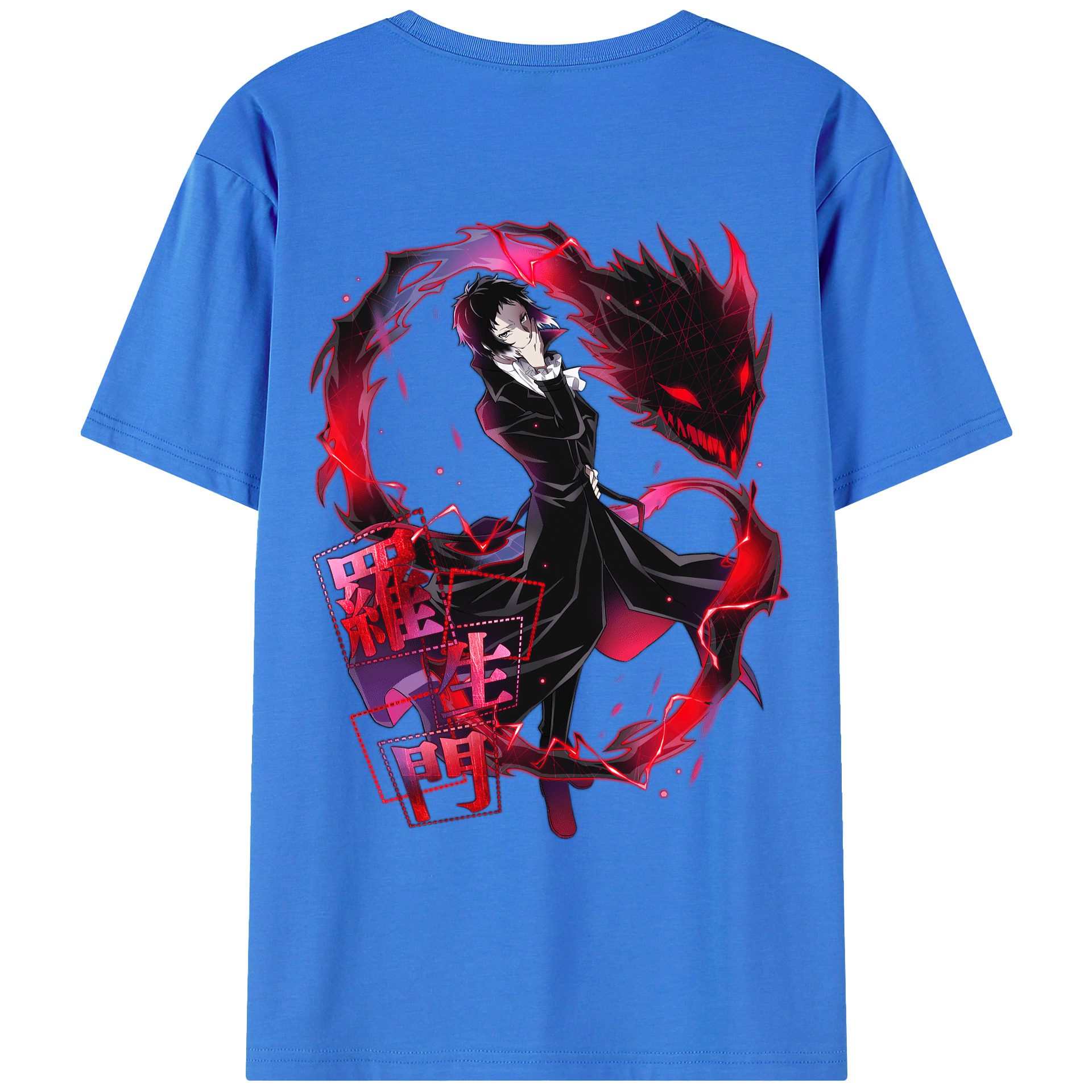 （画像用） 文豪ストレイドッグス Bungo Stray Dogs 綿100％ メンズ半袖Tシャツ（バックプリント） 通気性