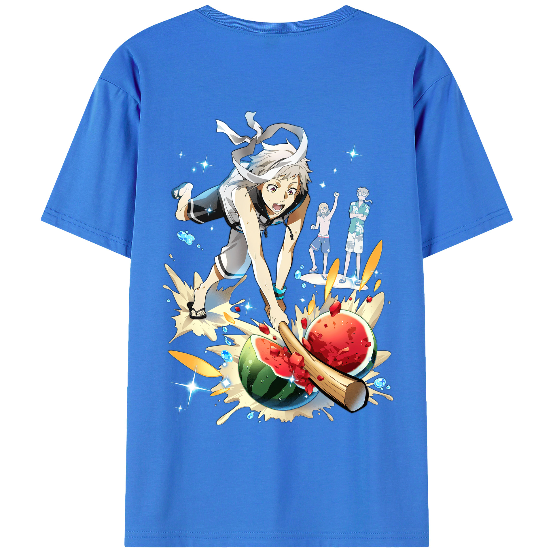 （画像用） 文豪ストレイドッグス Bungo Stray Dogs 綿100％ メンズ半袖Tシャツ（バックプリント） 通気性