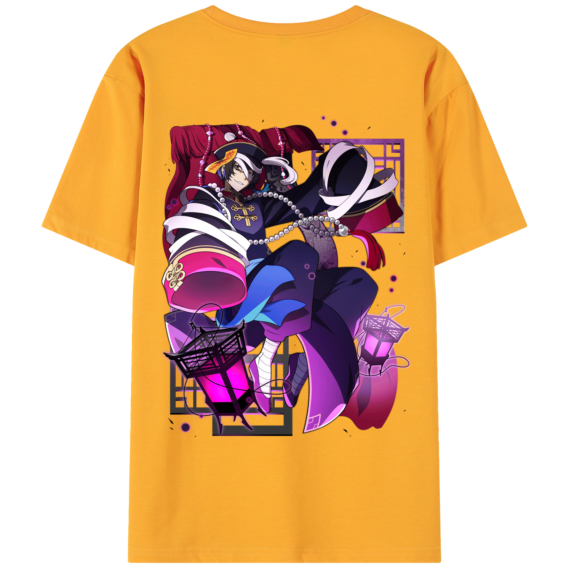 （画像用） 文豪ストレイドッグス Bungo Stray Dogs 綿100％ メンズ半袖Tシャツ（バックプリント） 通気性