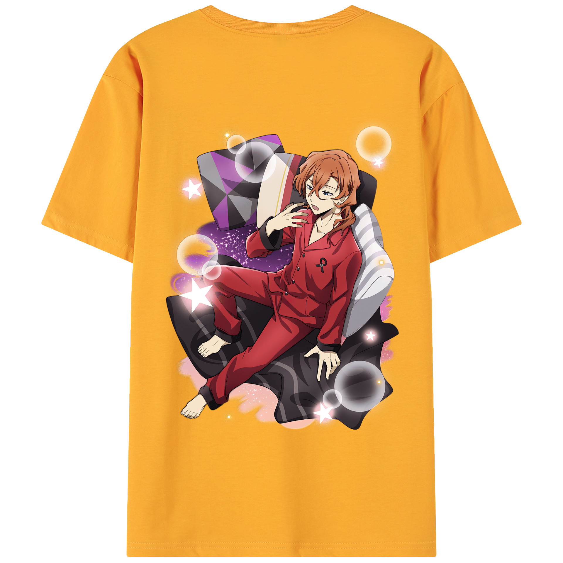 （画像用） 文豪ストレイドッグス Bungo Stray Dogs 綿100％ メンズ半袖Tシャツ（バックプリント） 通気性