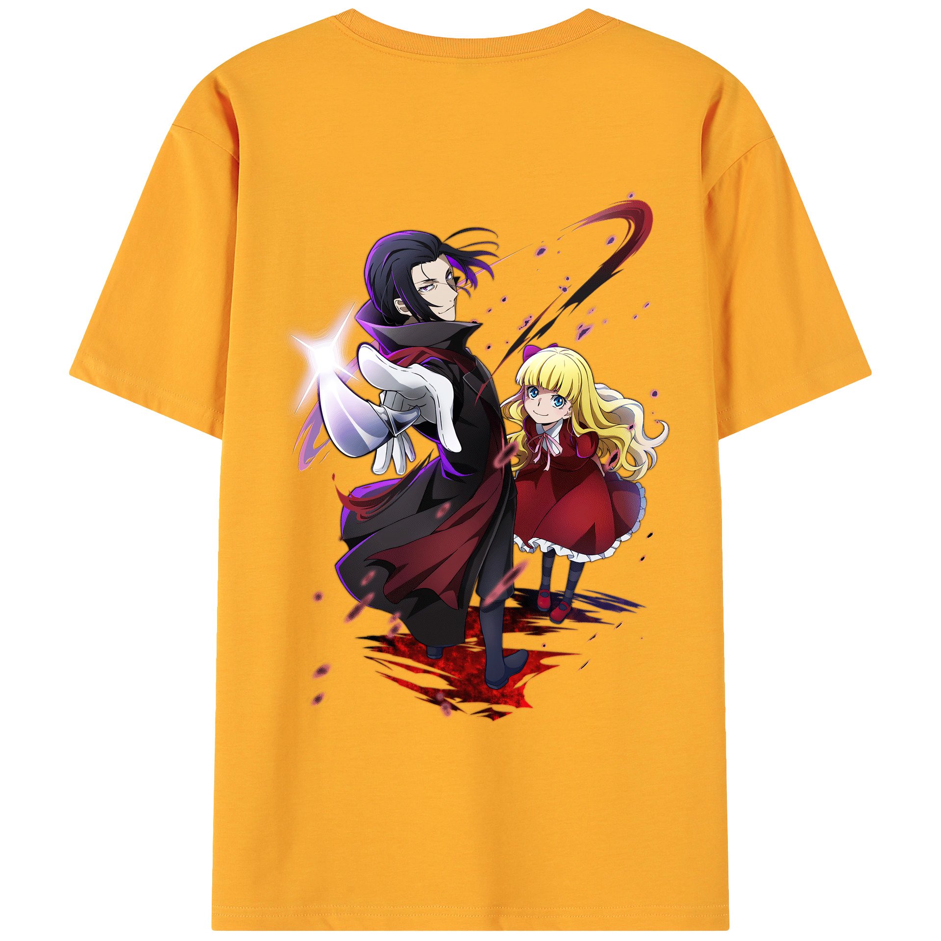 （画像用） 文豪ストレイドッグス Bungo Stray Dogs 綿100％ メンズ半袖Tシャツ（バックプリント） 通気性