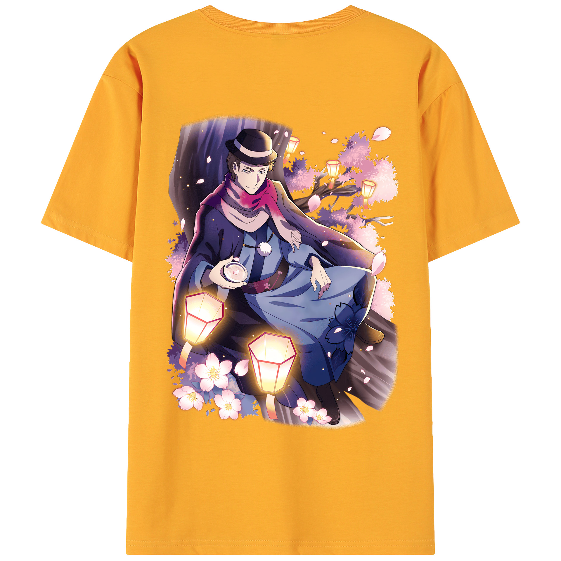 （画像用） 文豪ストレイドッグス Bungo Stray Dogs 綿100％ メンズ半袖Tシャツ（バックプリント） 通気性