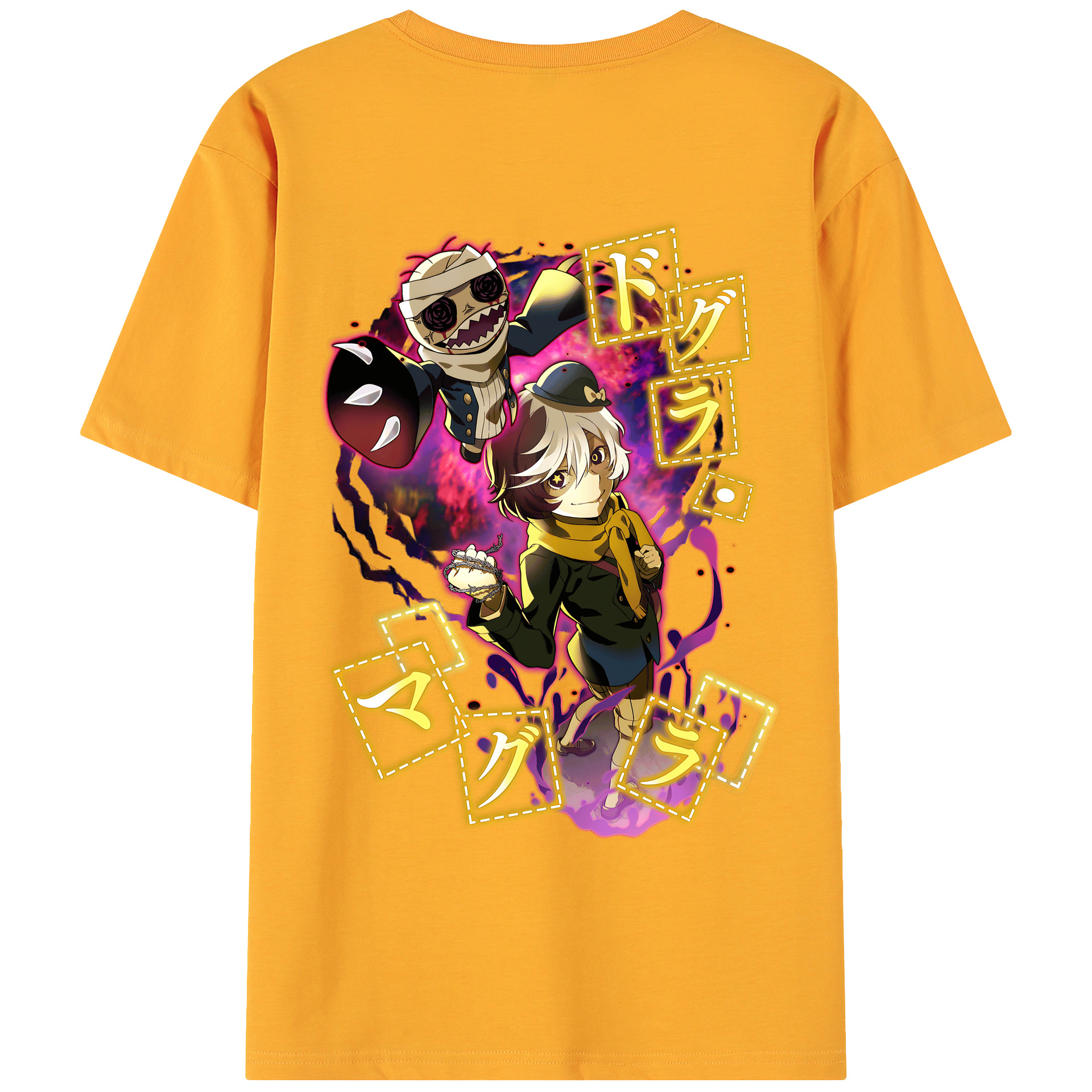 （画像用） 文豪ストレイドッグス Bungo Stray Dogs 綿100％ メンズ半袖Tシャツ（バックプリント） 通気性