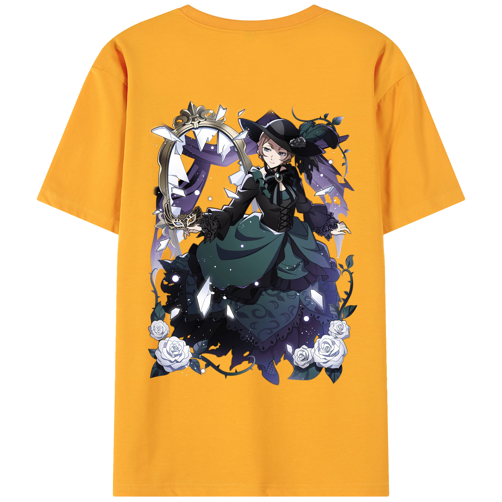 （画像用） 文豪ストレイドッグス Bungo Stray Dogs 綿100％ メンズ半袖Tシャツ（バックプリント） 通気性