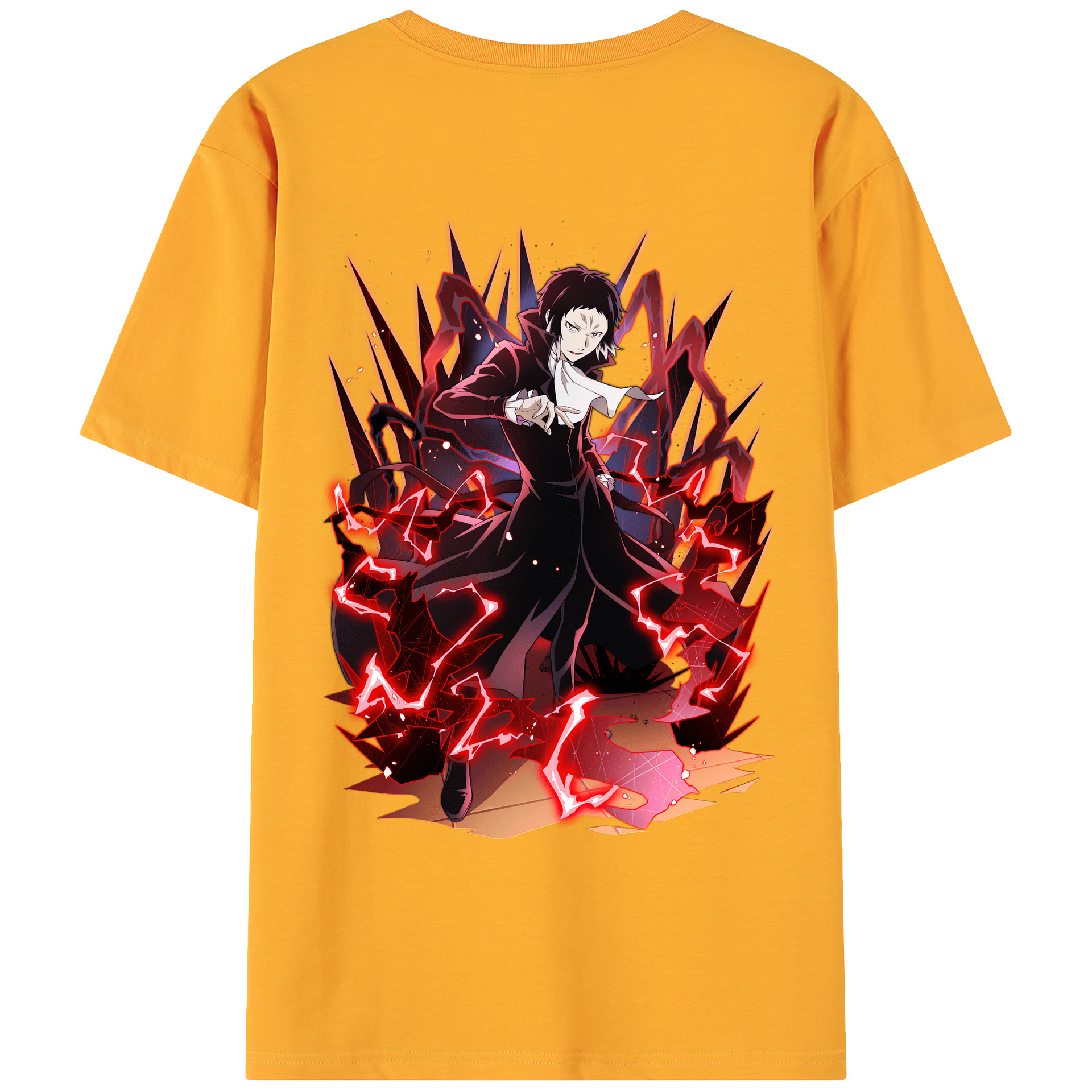 （画像用） 文豪ストレイドッグス Bungo Stray Dogs 綿100％ メンズ半袖Tシャツ（バックプリント） 通気性
