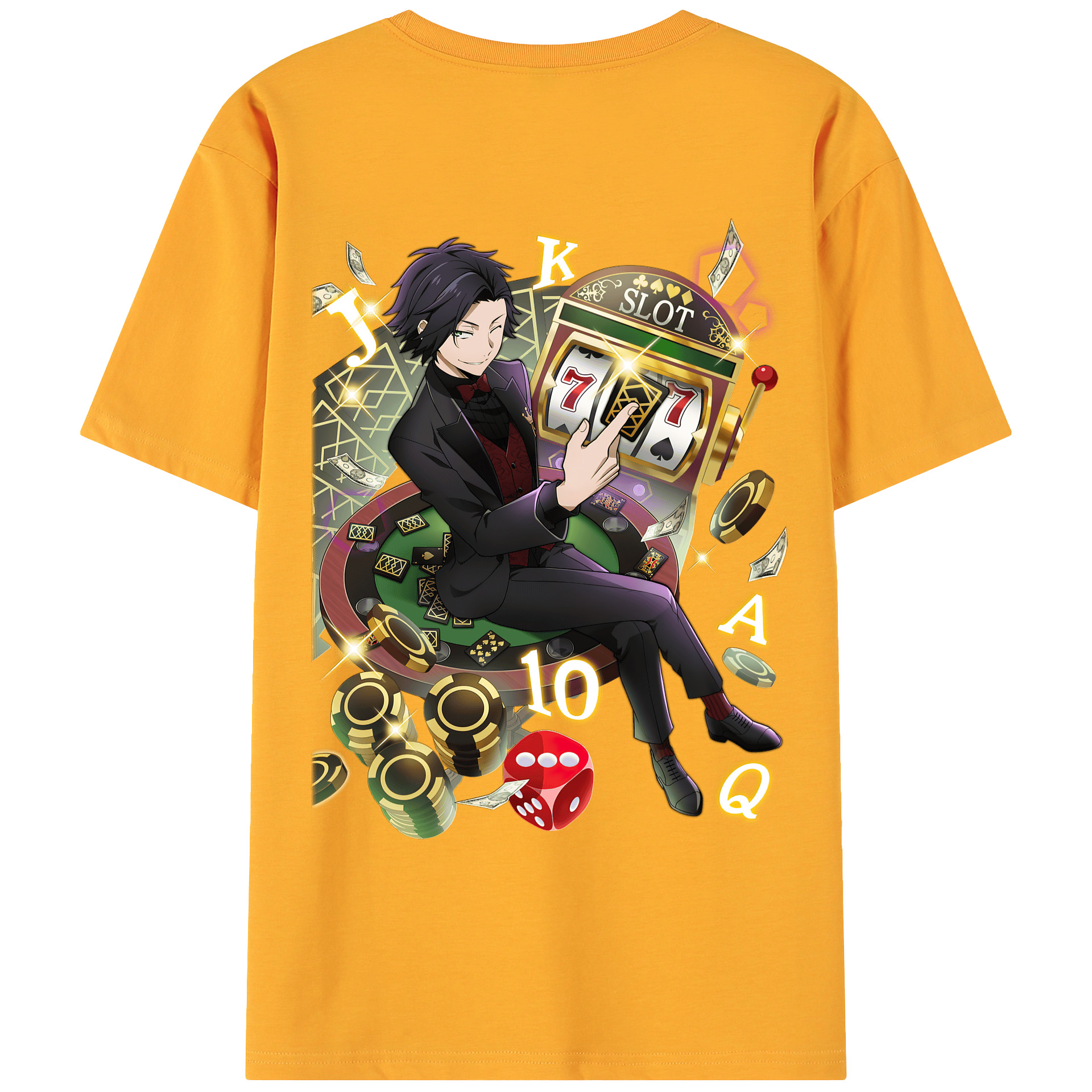 （画像用） 文豪ストレイドッグス Bungo Stray Dogs 綿100％ メンズ半袖Tシャツ（バックプリント） 通気性