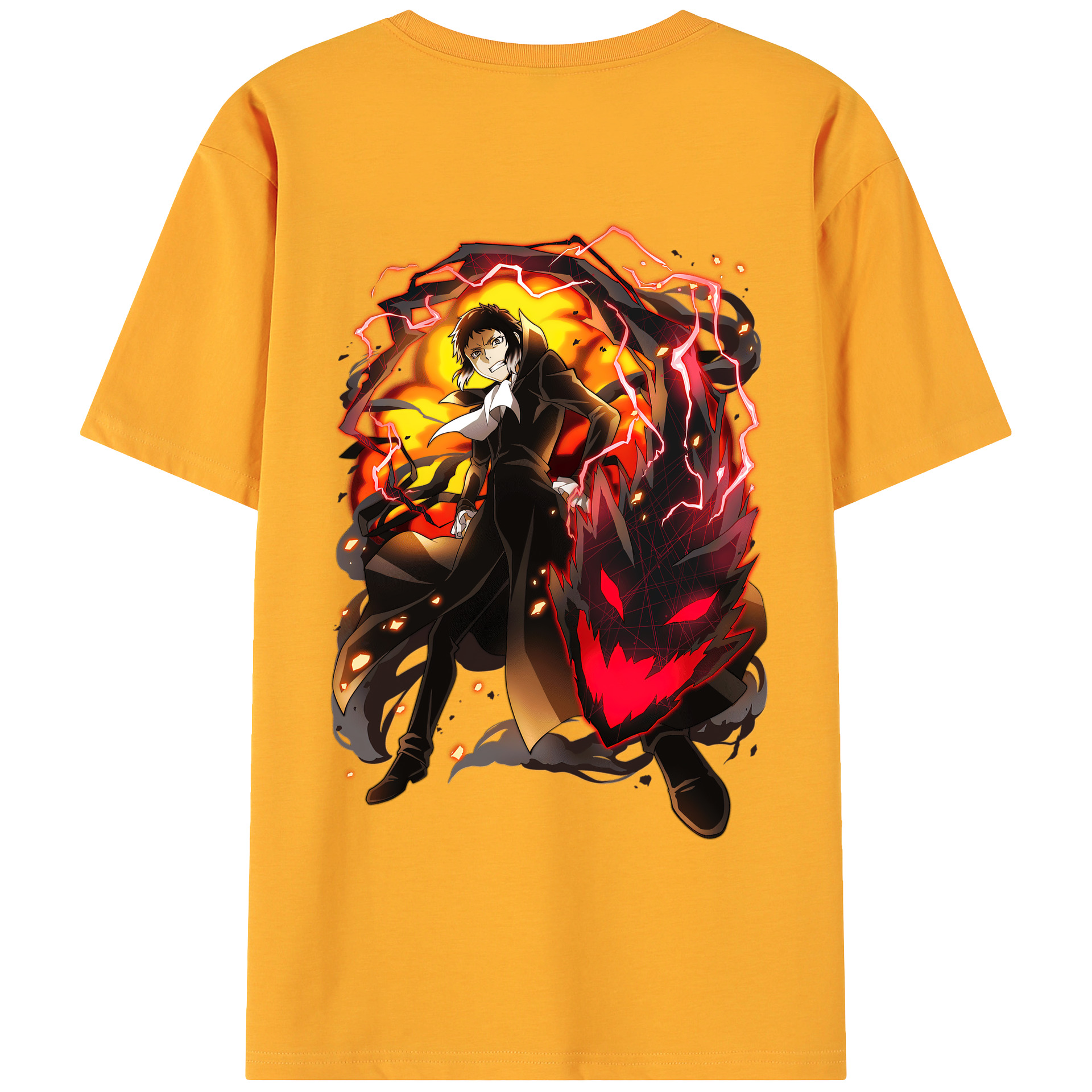 （画像用） 文豪ストレイドッグス Bungo Stray Dogs 綿100％ メンズ半袖Tシャツ（バックプリント） 通気性