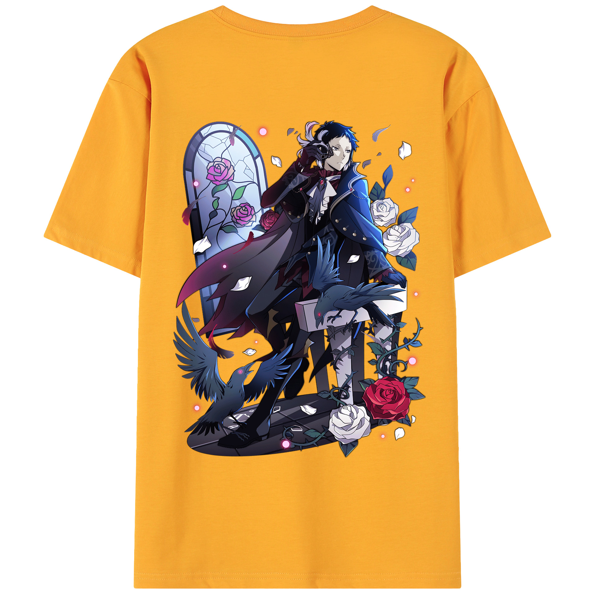 （画像用） 文豪ストレイドッグス Bungo Stray Dogs 綿100％ メンズ半袖Tシャツ（バックプリント） 通気性