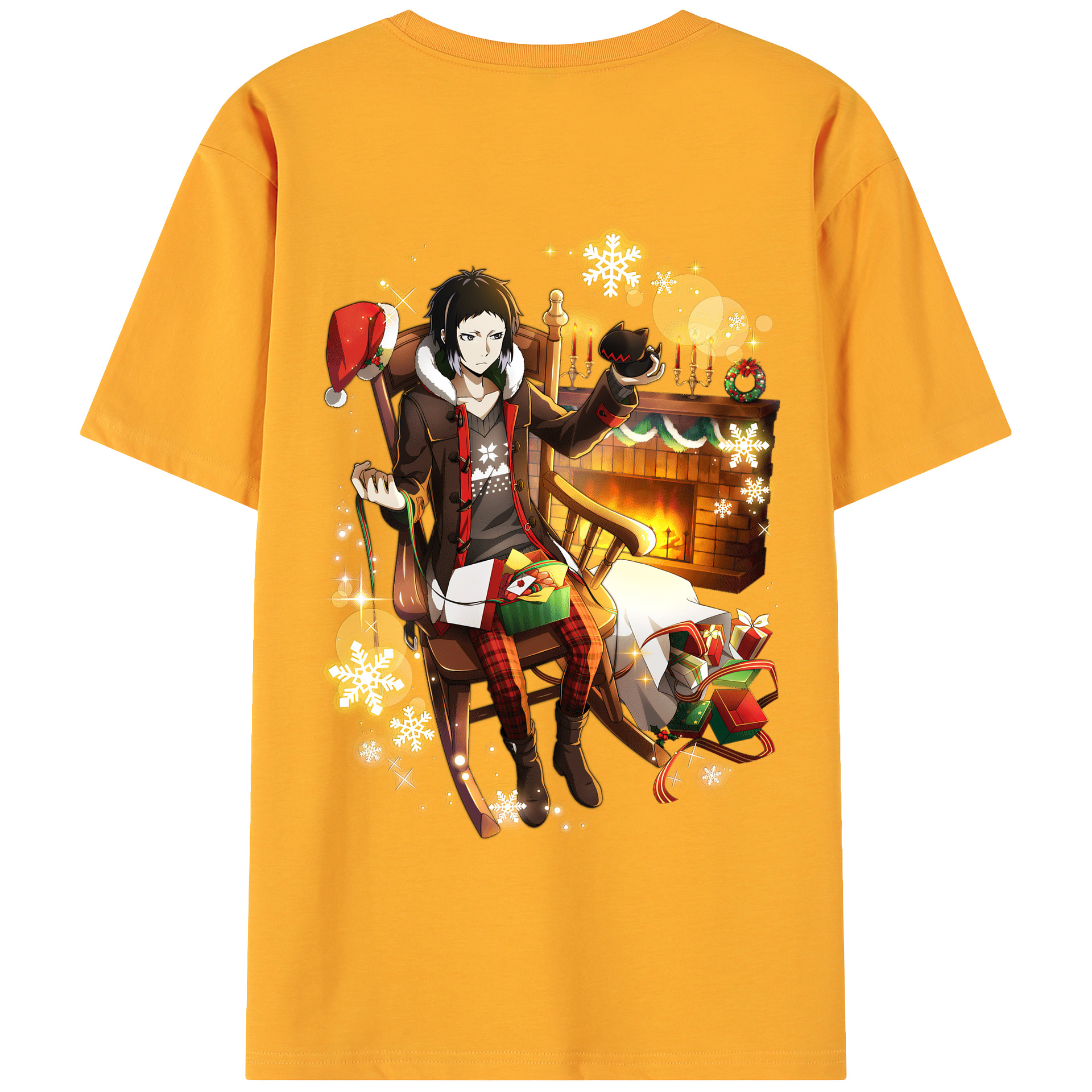 （画像用） 文豪ストレイドッグス Bungo Stray Dogs 綿100％ メンズ半袖Tシャツ（バックプリント） 通気性