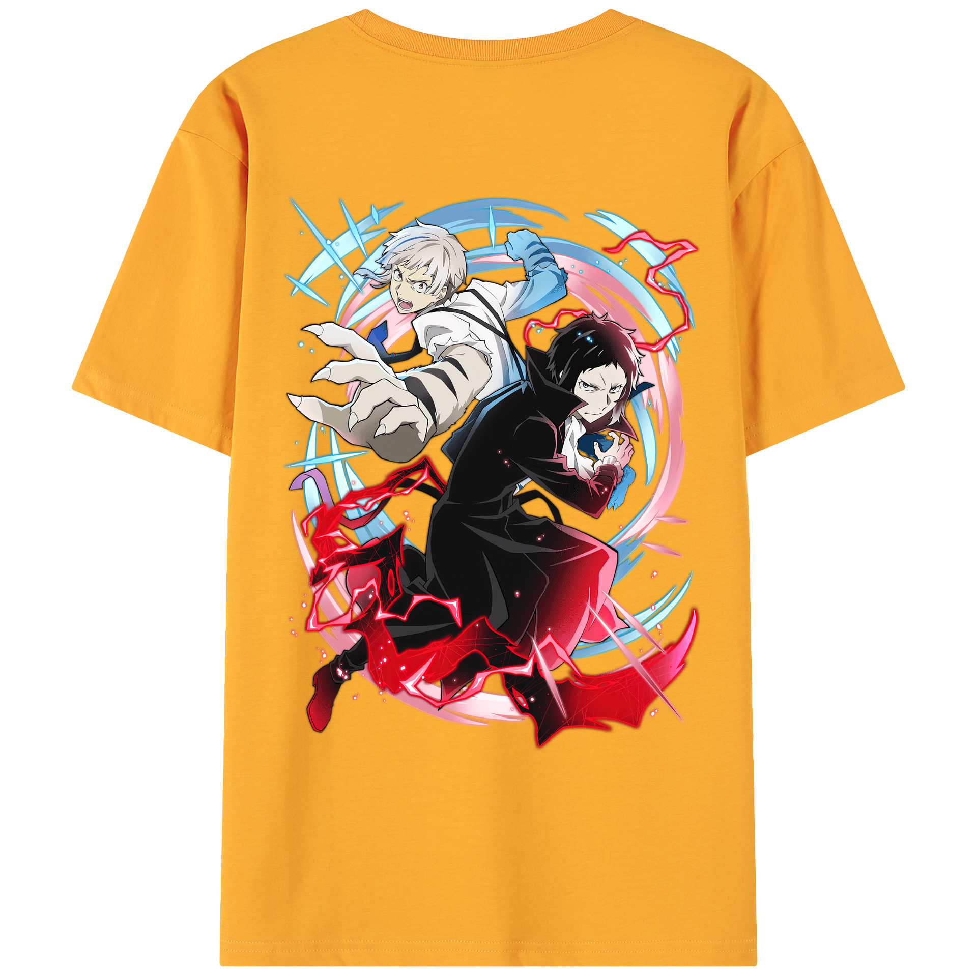 （画像用） 文豪ストレイドッグス Bungo Stray Dogs 綿100％ メンズ半袖Tシャツ（バックプリント） 通気性