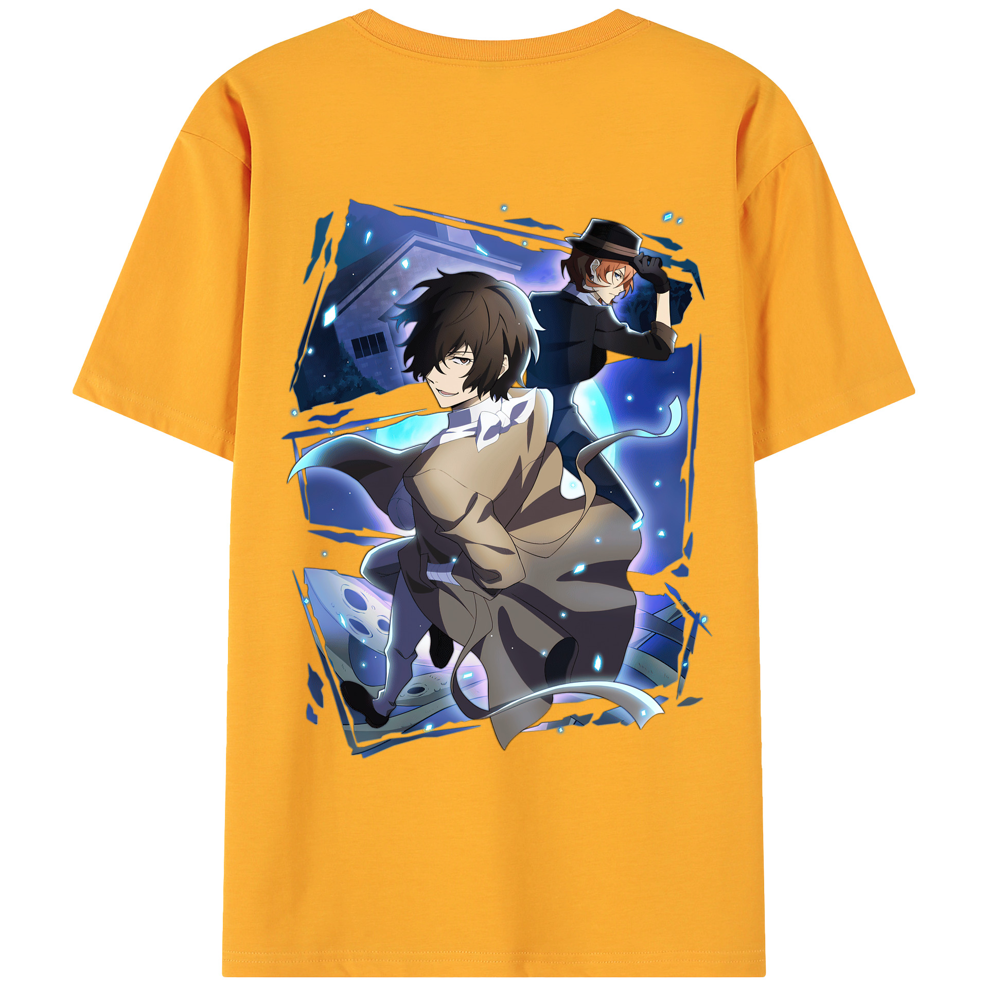 （画像用） 文豪ストレイドッグス Bungo Stray Dogs 綿100％ メンズ半袖Tシャツ（バックプリント） 通気性