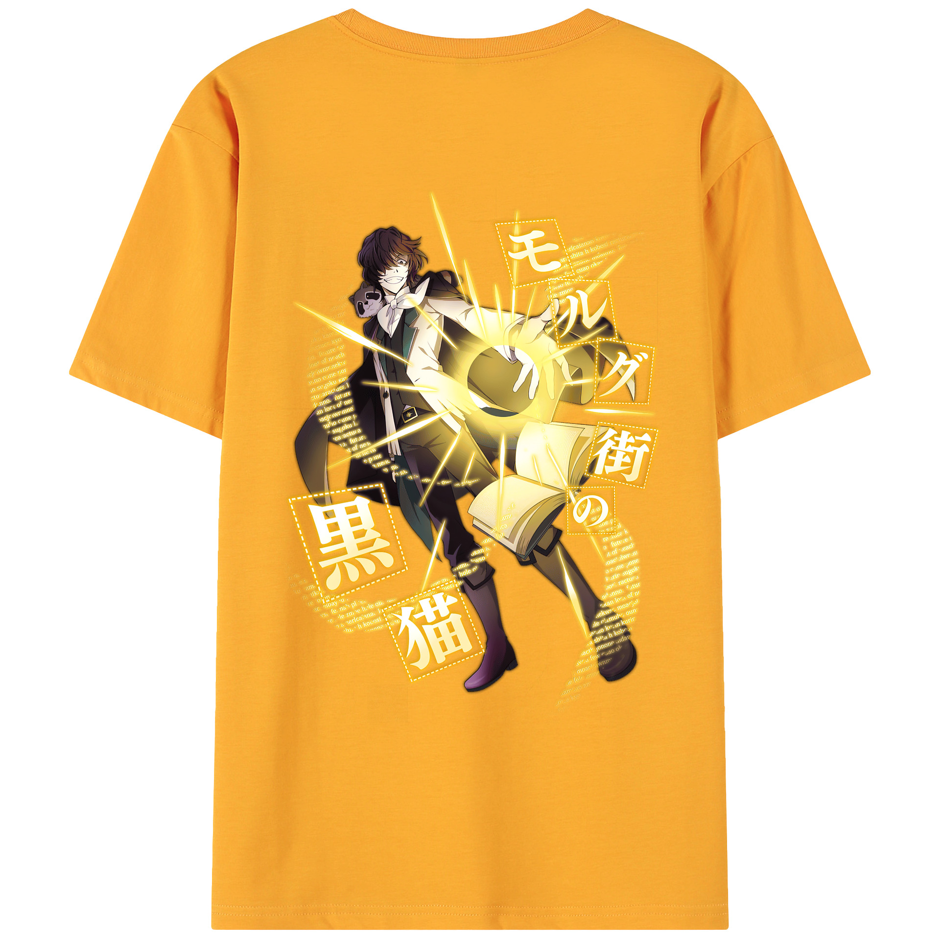 文豪ストレイドッグス Bungo Stray Dogs 綿100％ メンズ半袖Tシャツ（バックプリント） 通気性