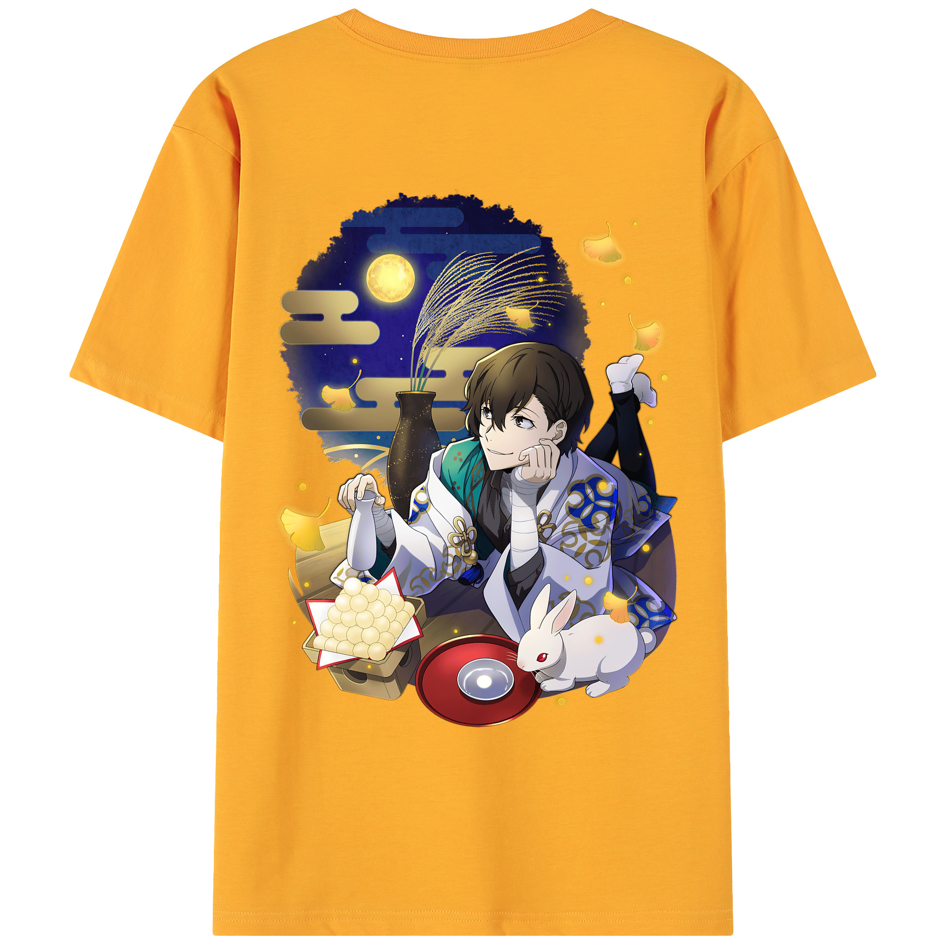 （画像用） 文豪ストレイドッグス Bungo Stray Dogs 綿100％ メンズ半袖Tシャツ（バックプリント） 通気性