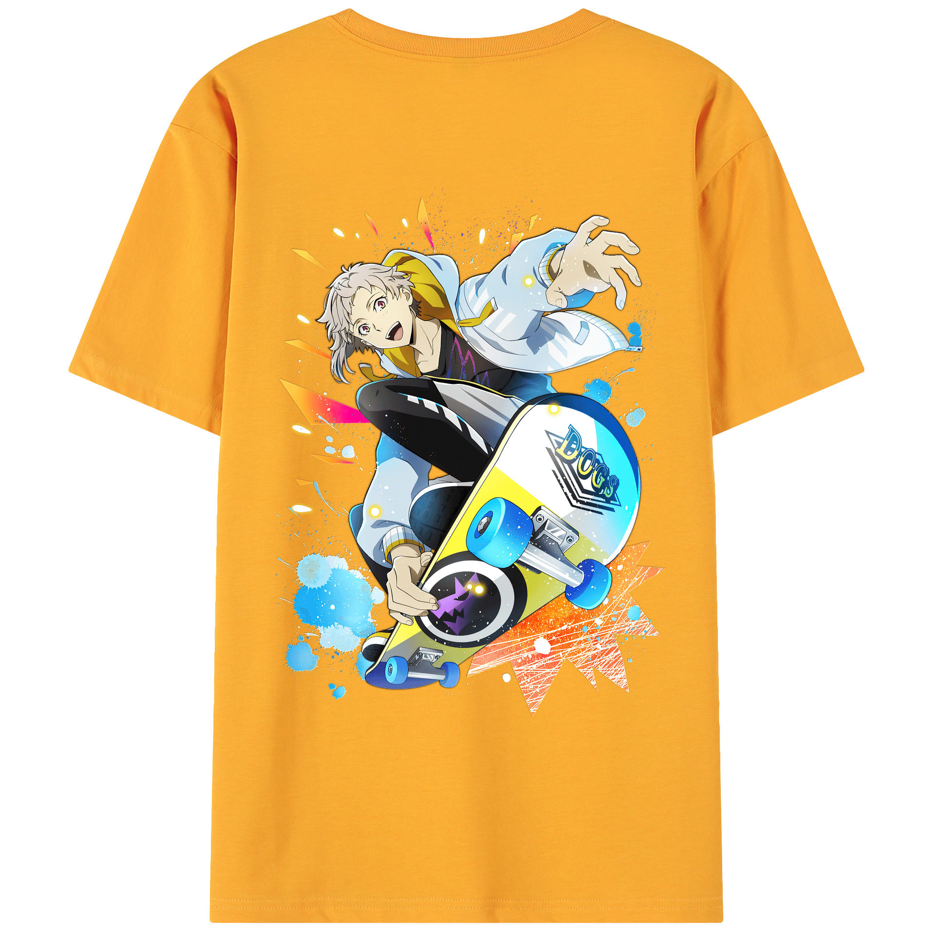 （画像用） 文豪ストレイドッグス Bungo Stray Dogs 綿100％ メンズ半袖Tシャツ（バックプリント） 通気性