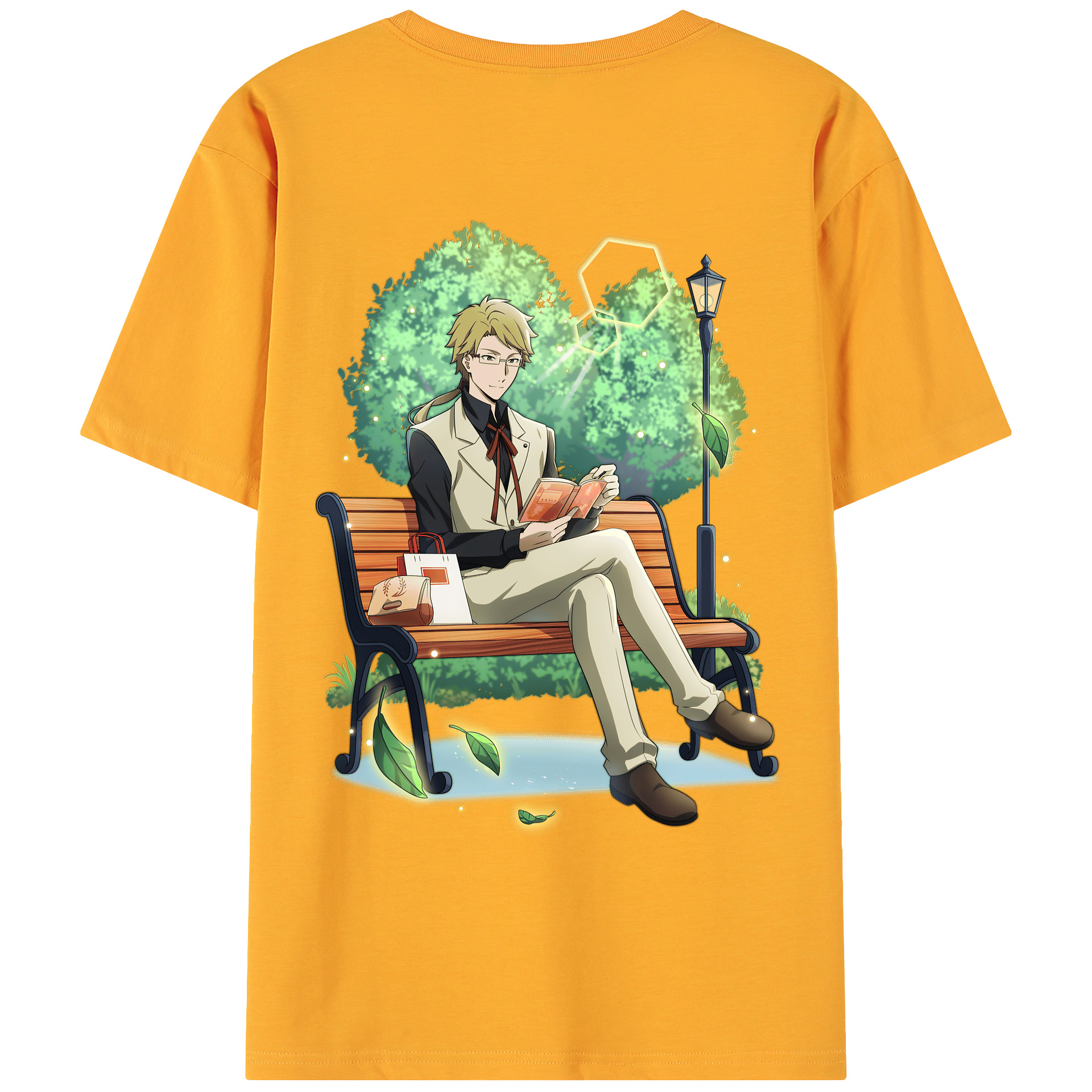 （画像用） 文豪ストレイドッグス Bungo Stray Dogs 綿100％ メンズ半袖Tシャツ（バックプリント） 通気性