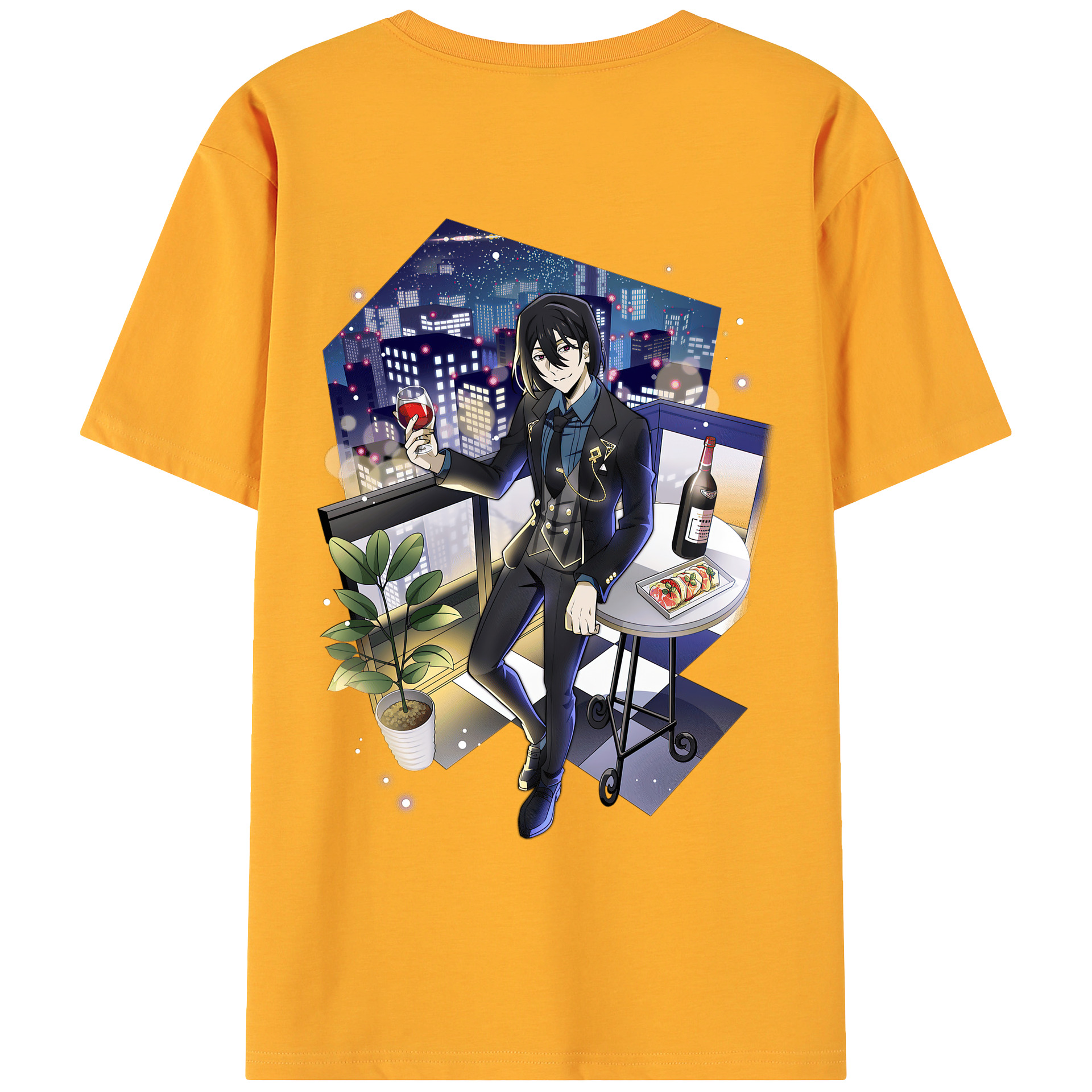 （画像用） 文豪ストレイドッグス Bungo Stray Dogs 綿100％ メンズ半袖Tシャツ（バックプリント） 通気性