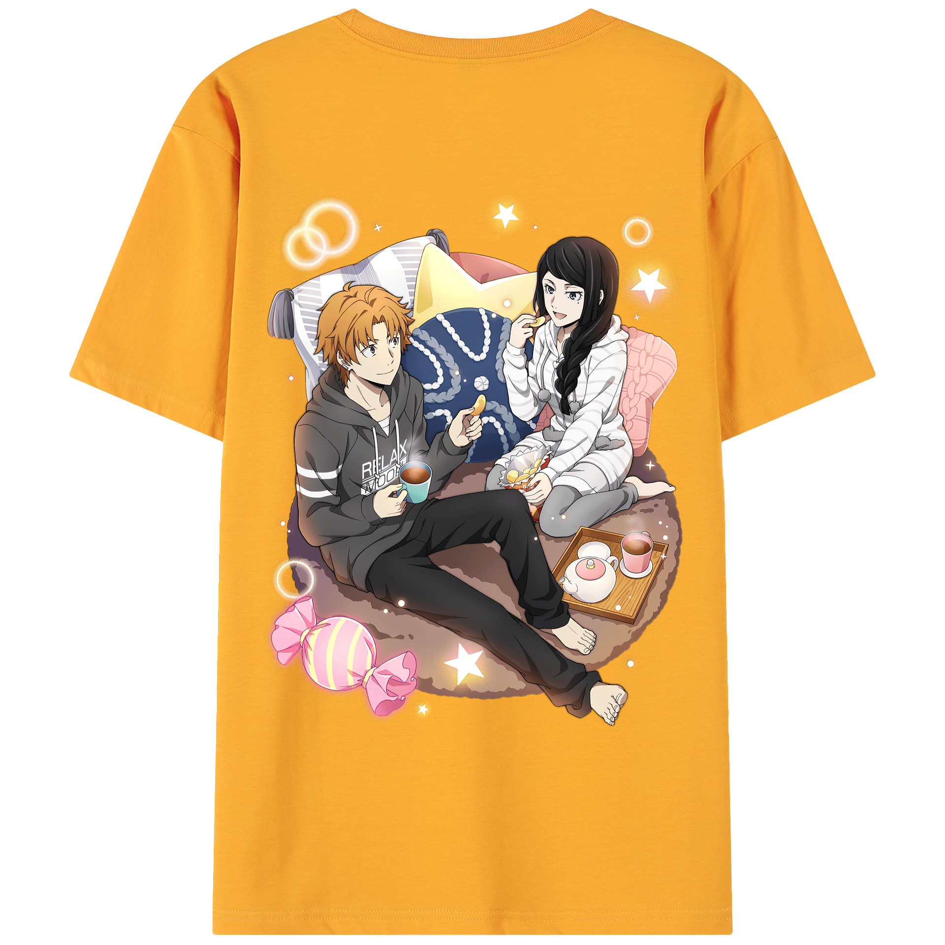 （画像用） 文豪ストレイドッグス Bungo Stray Dogs 綿100％ メンズ半袖Tシャツ（バックプリント） 通気性