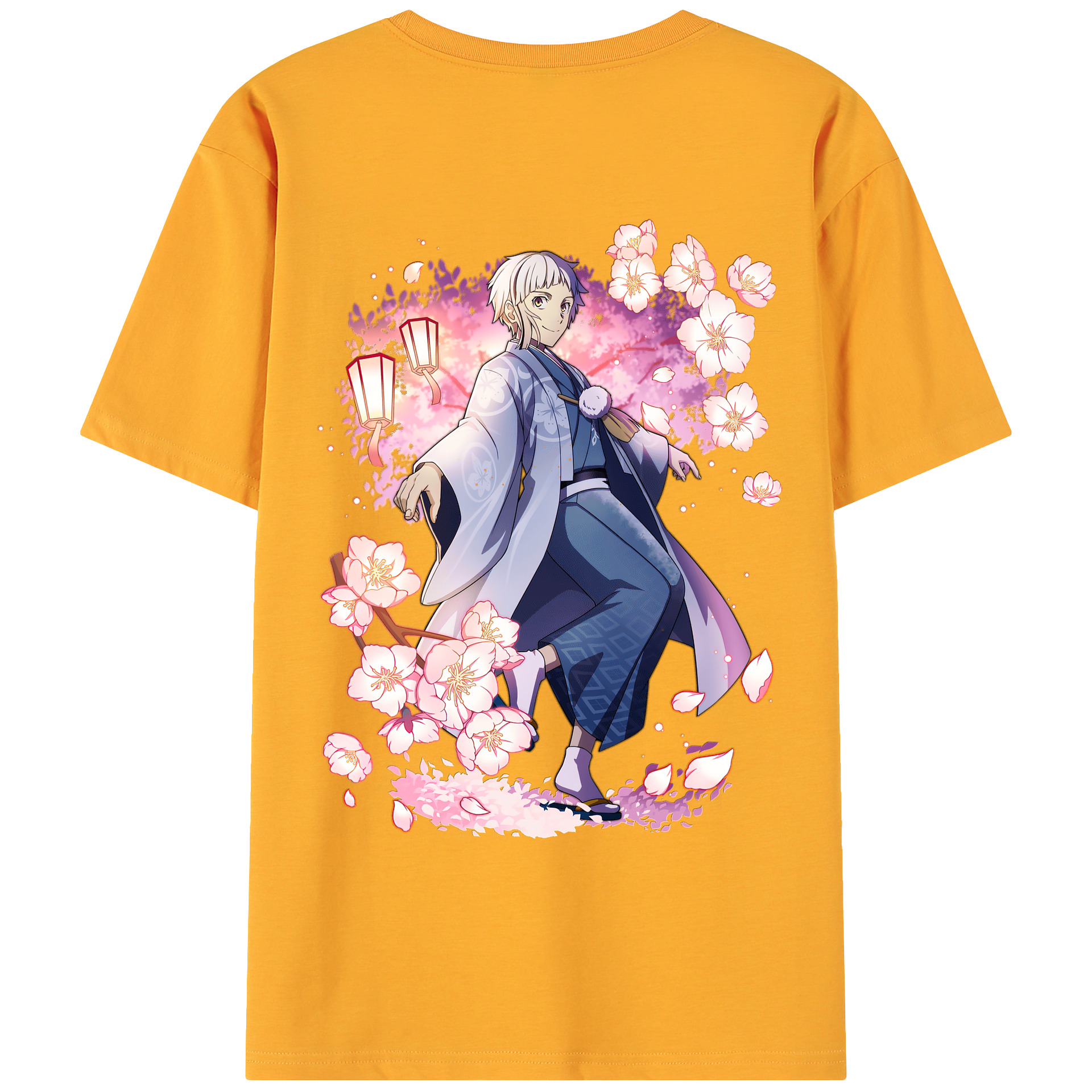 （画像用） 文豪ストレイドッグス Bungo Stray Dogs 綿100％ メンズ半袖Tシャツ（バックプリント） 通気性