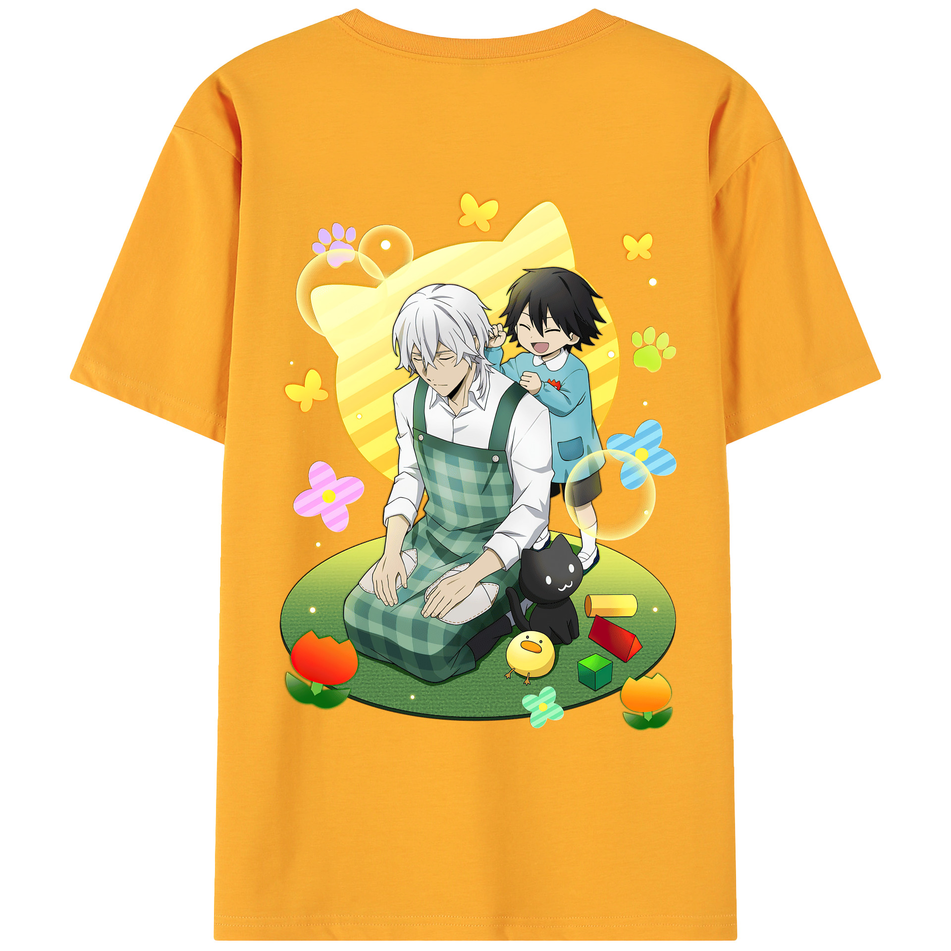 （画像用） 文豪ストレイドッグス Bungo Stray Dogs 綿100％ メンズ半袖Tシャツ（バックプリント） 通気性