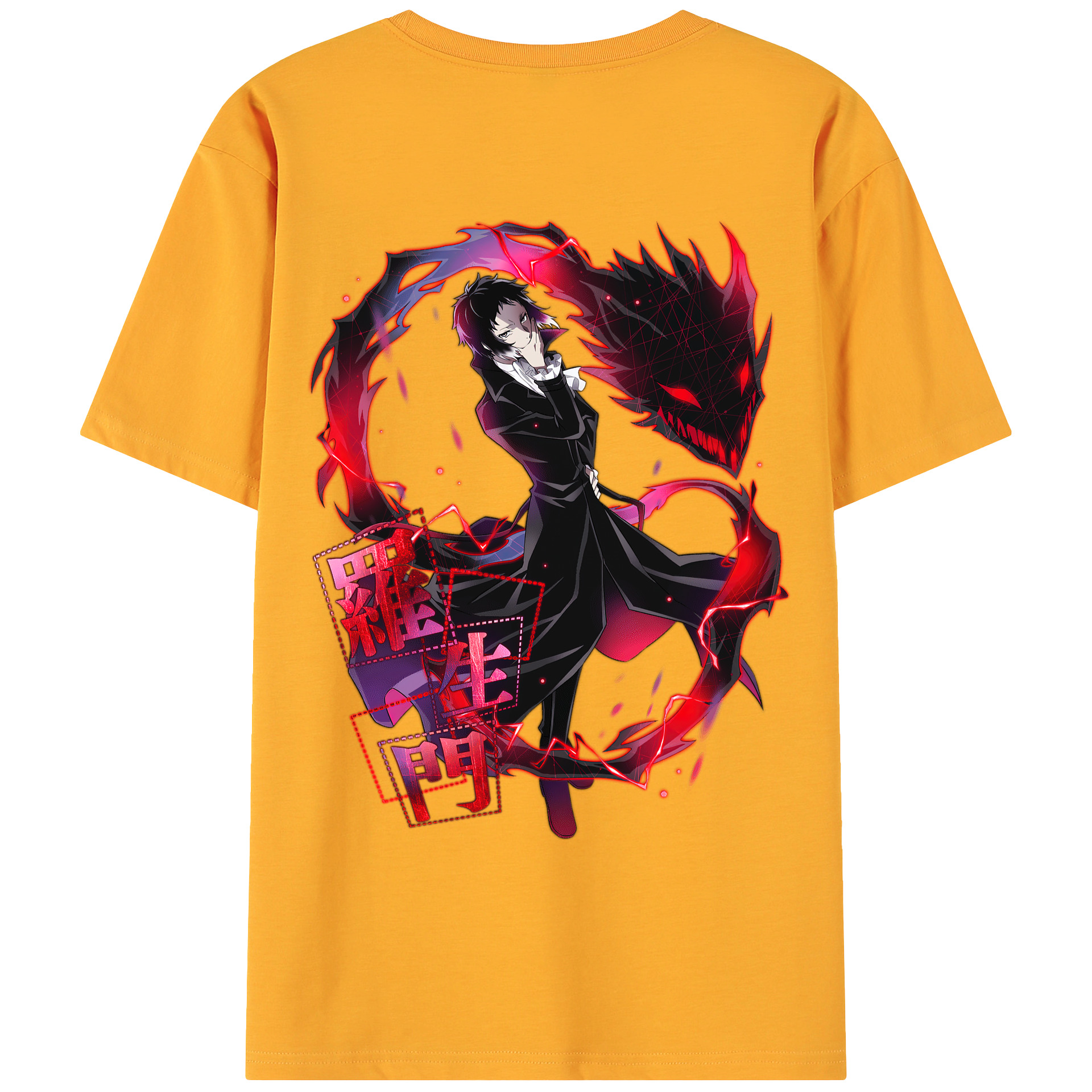 （画像用） 文豪ストレイドッグス Bungo Stray Dogs 綿100％ メンズ半袖Tシャツ（バックプリント） 通気性