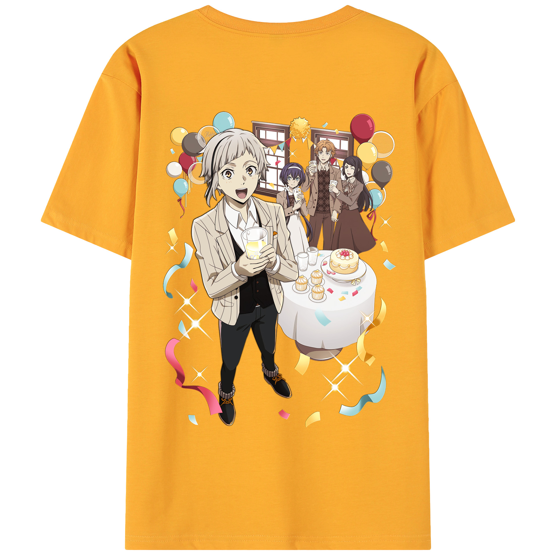 （画像用） 文豪ストレイドッグス Bungo Stray Dogs 綿100％ メンズ半袖Tシャツ（バックプリント） 通気性