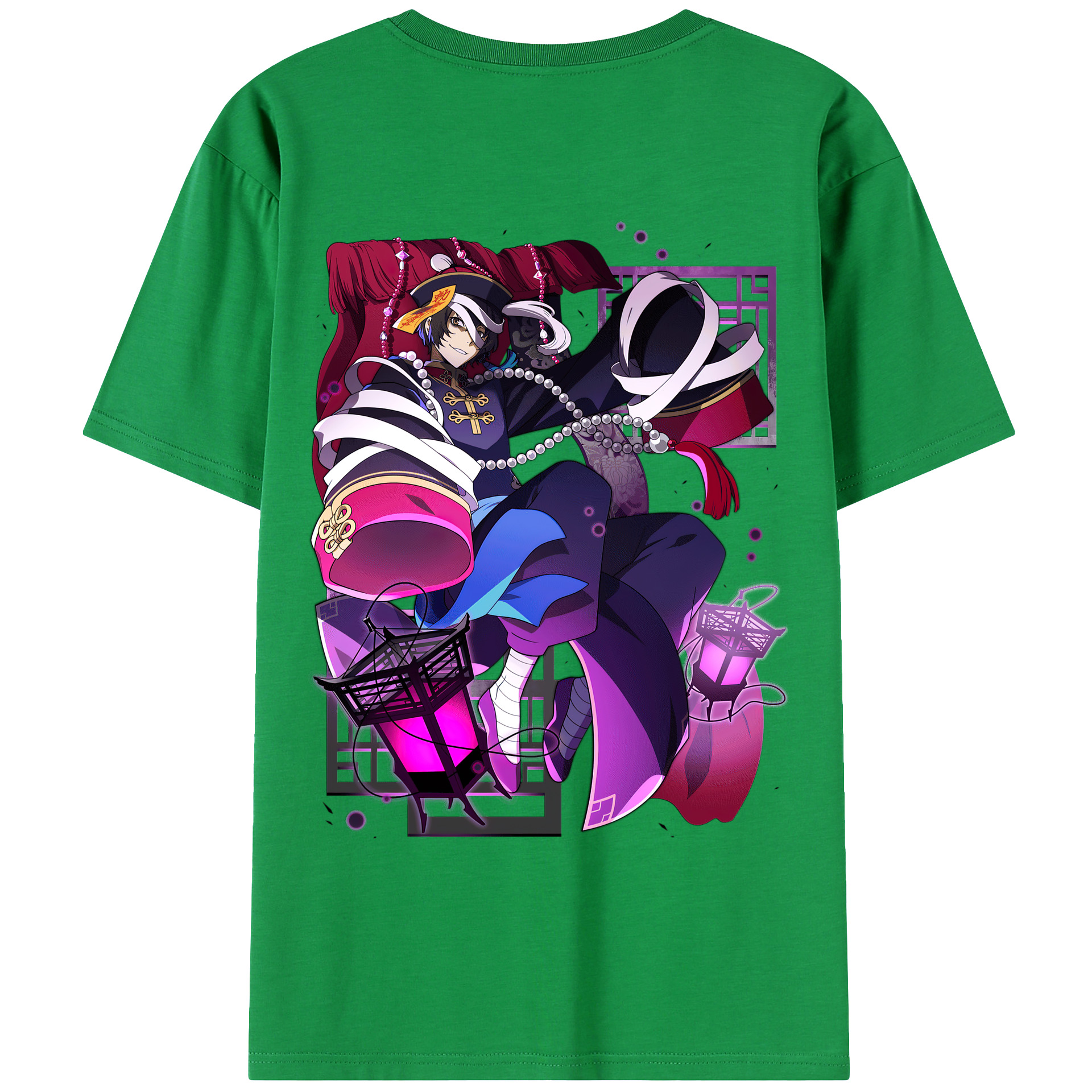 （画像用） 文豪ストレイドッグス Bungo Stray Dogs 綿100％ メンズ半袖Tシャツ（バックプリント） 通気性
