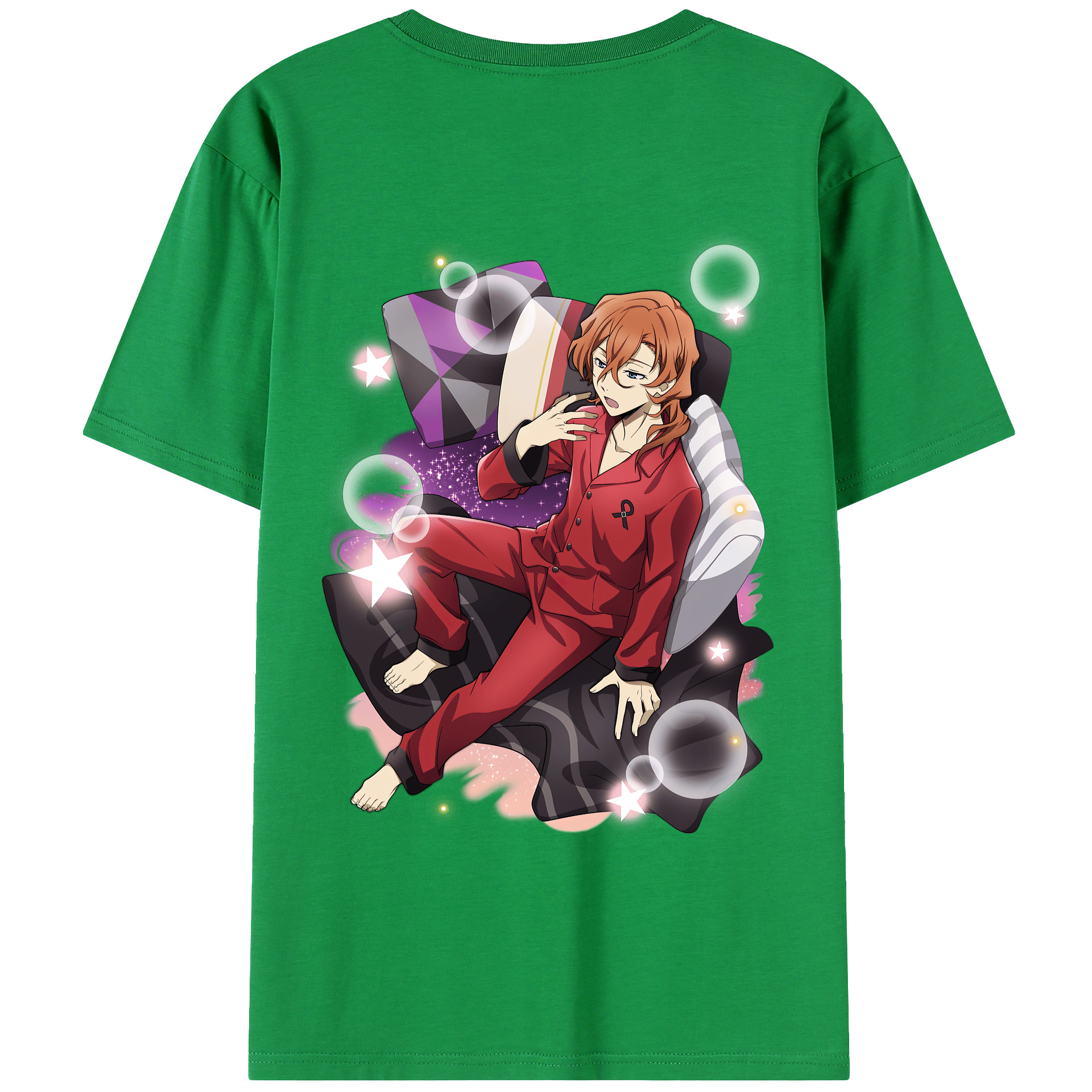 （画像用） 文豪ストレイドッグス Bungo Stray Dogs 綿100％ メンズ半袖Tシャツ（バックプリント） 通気性