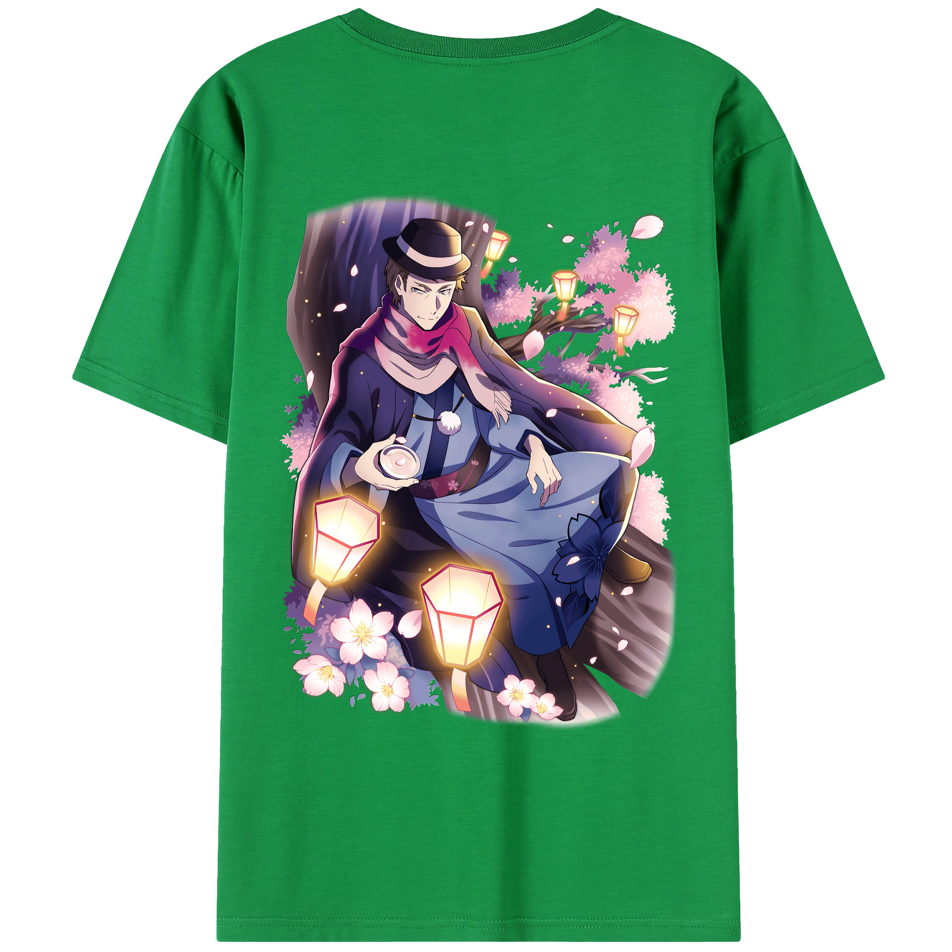 （画像用） 文豪ストレイドッグス Bungo Stray Dogs 綿100％ メンズ半袖Tシャツ（バックプリント） 通気性