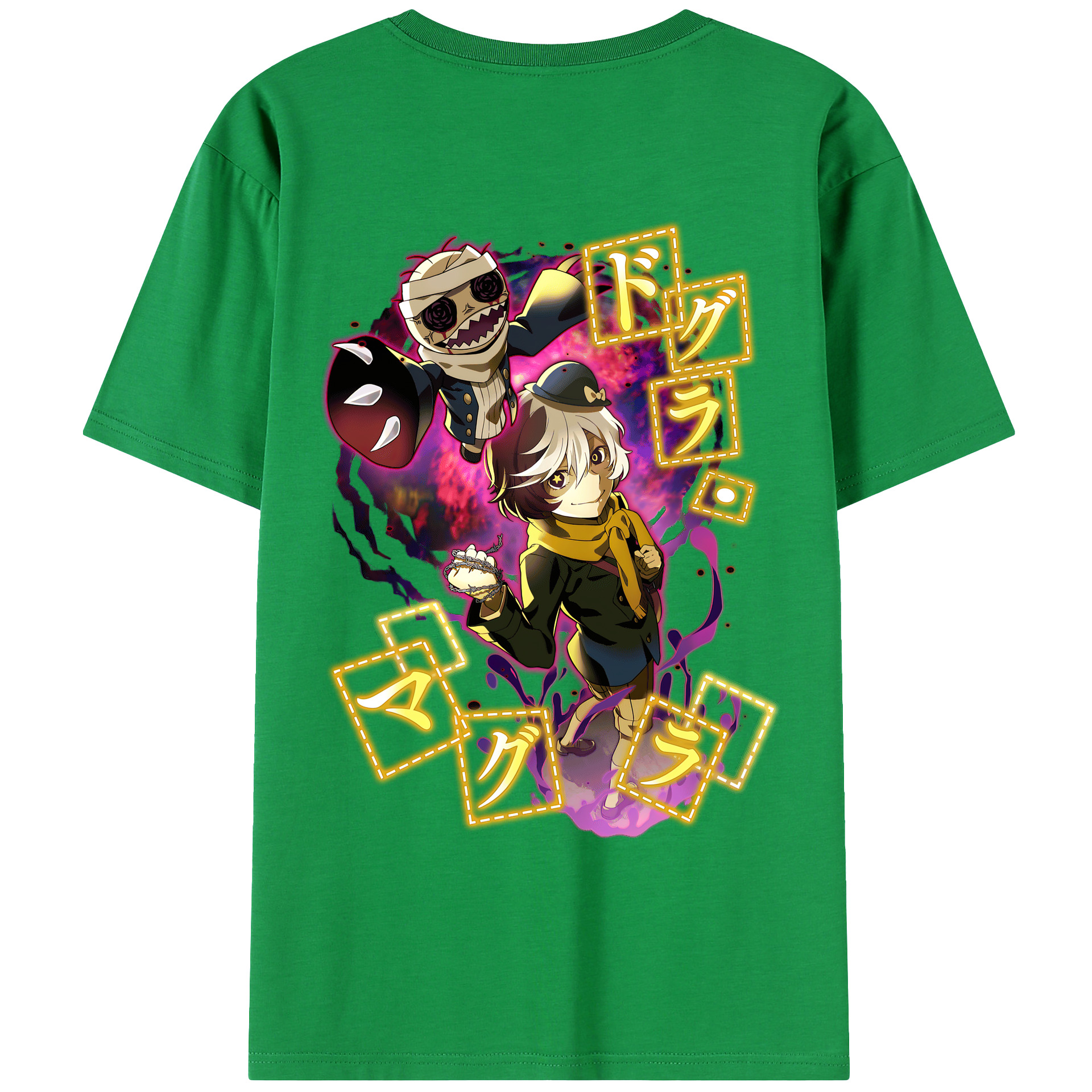 （画像用） 文豪ストレイドッグス Bungo Stray Dogs 綿100％ メンズ半袖Tシャツ（バックプリント） 通気性