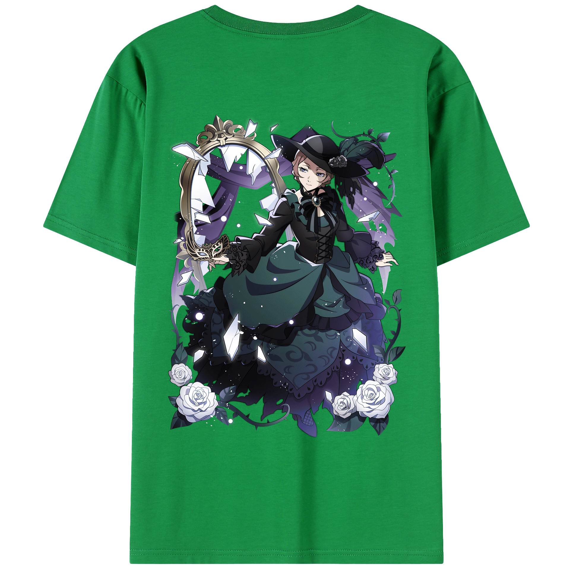 （画像用） 文豪ストレイドッグス Bungo Stray Dogs 綿100％ メンズ半袖Tシャツ（バックプリント） 通気性