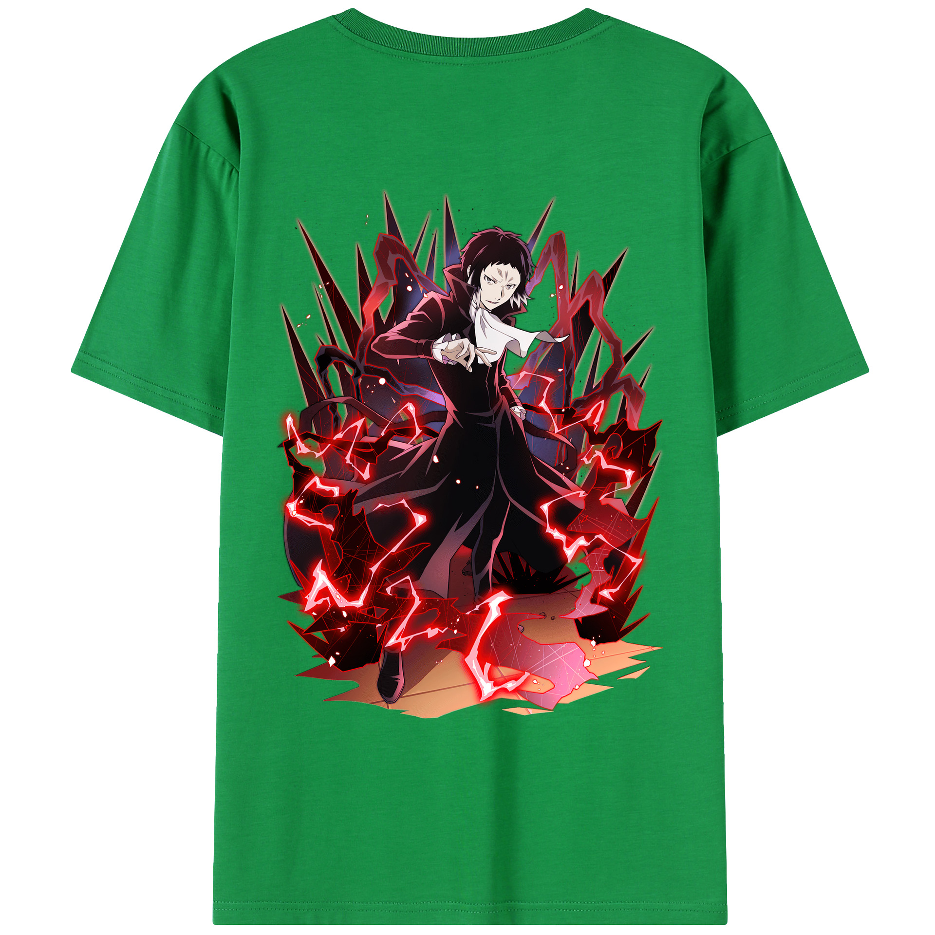 （画像用） 文豪ストレイドッグス Bungo Stray Dogs 綿100％ メンズ半袖Tシャツ（バックプリント） 通気性