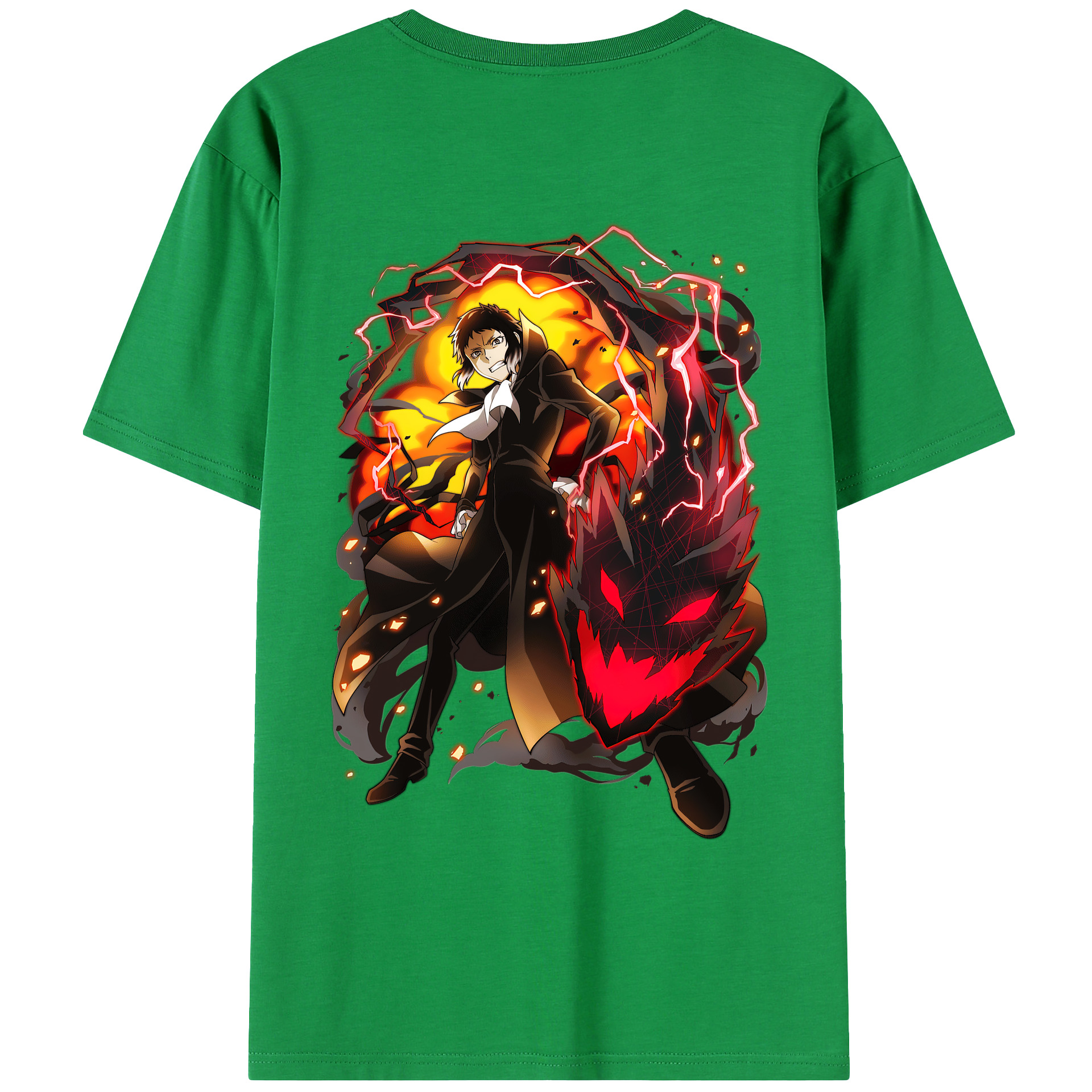 （画像用） 文豪ストレイドッグス Bungo Stray Dogs 綿100％ メンズ半袖Tシャツ（バックプリント） 通気性