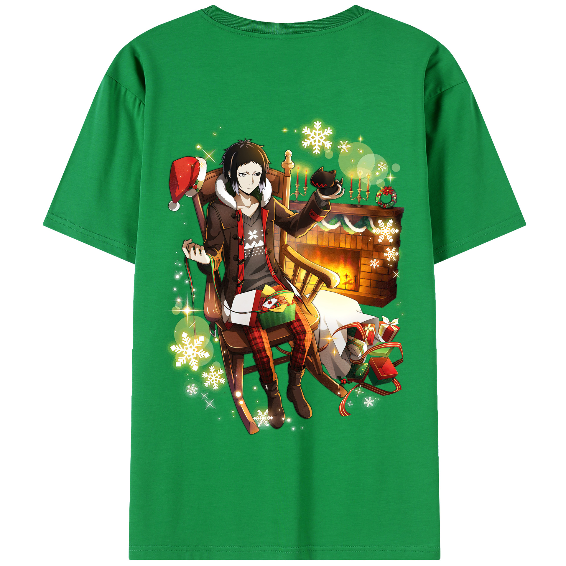 （画像用） 文豪ストレイドッグス Bungo Stray Dogs 綿100％ メンズ半袖Tシャツ（バックプリント） 通気性