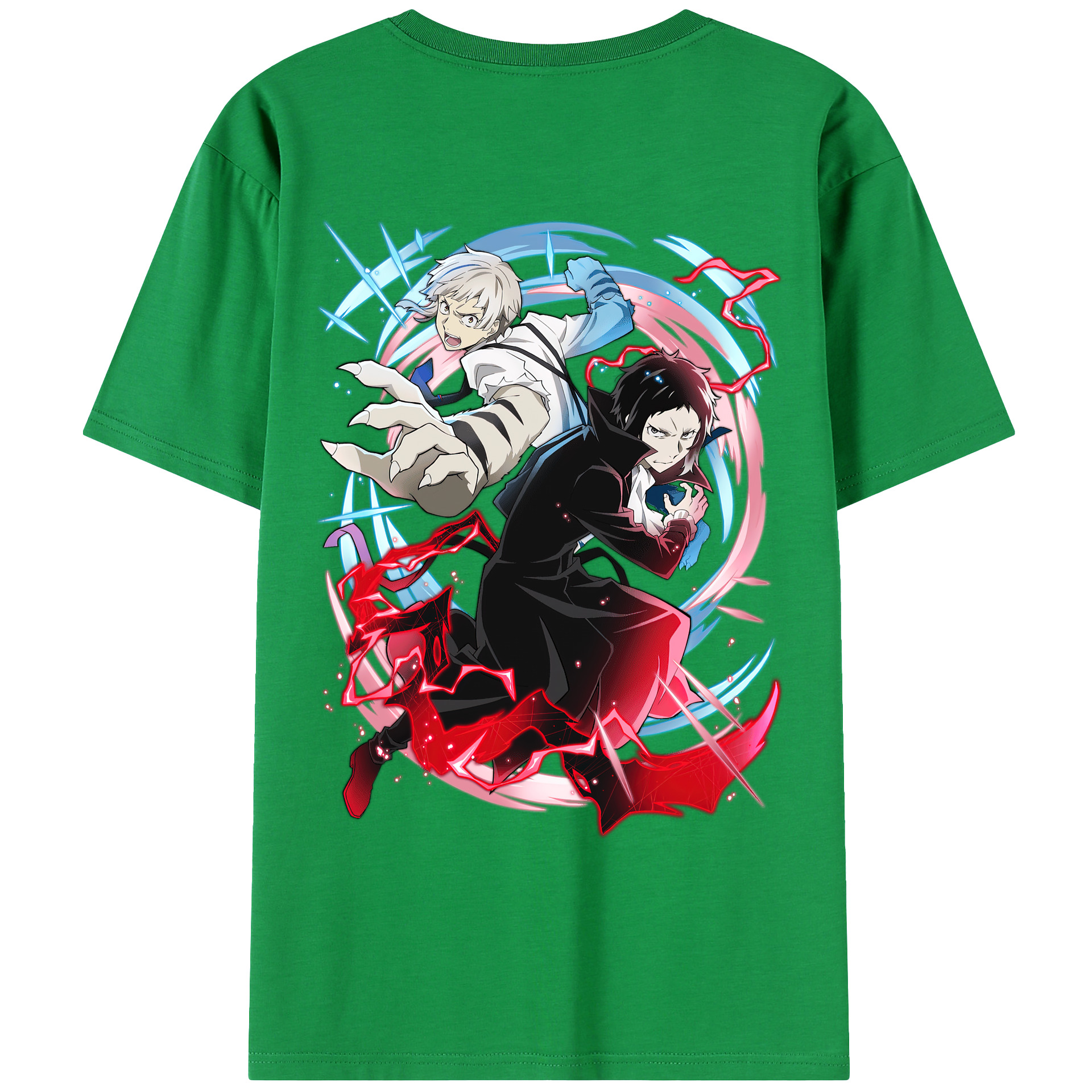 （画像用） 文豪ストレイドッグス Bungo Stray Dogs 綿100％ メンズ半袖Tシャツ（バックプリント） 通気性
