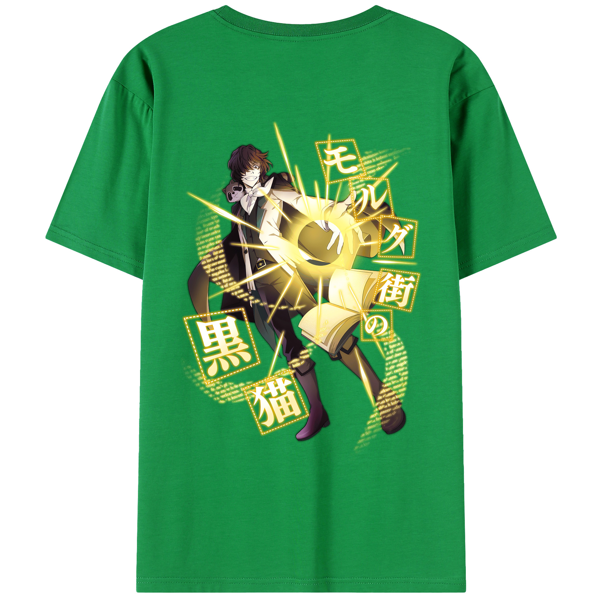 文豪ストレイドッグス Bungo Stray Dogs 綿100％ メンズ半袖Tシャツ（バックプリント） 通気性
