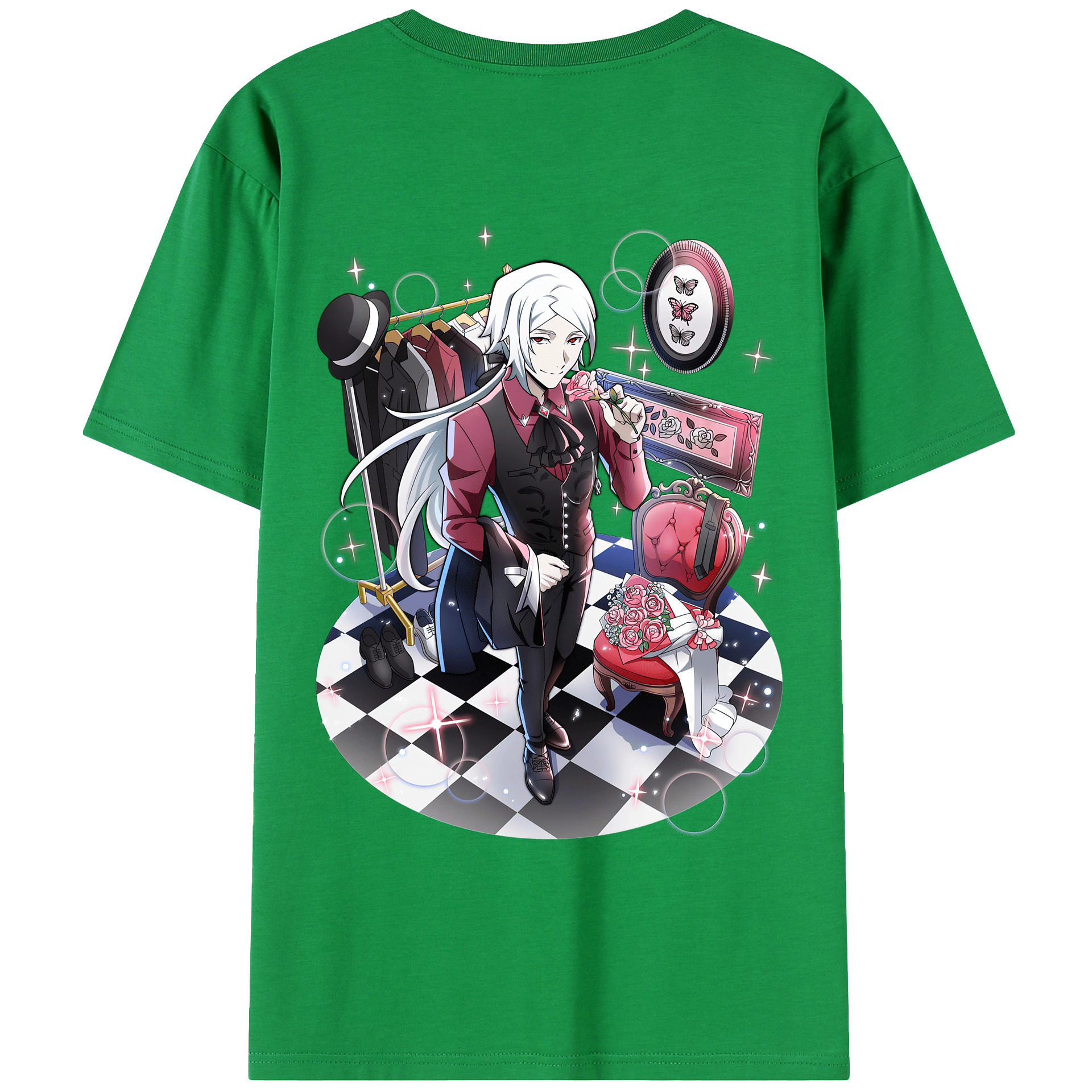 （画像用） 文豪ストレイドッグス Bungo Stray Dogs 綿100％ メンズ半袖Tシャツ（バックプリント） 通気性